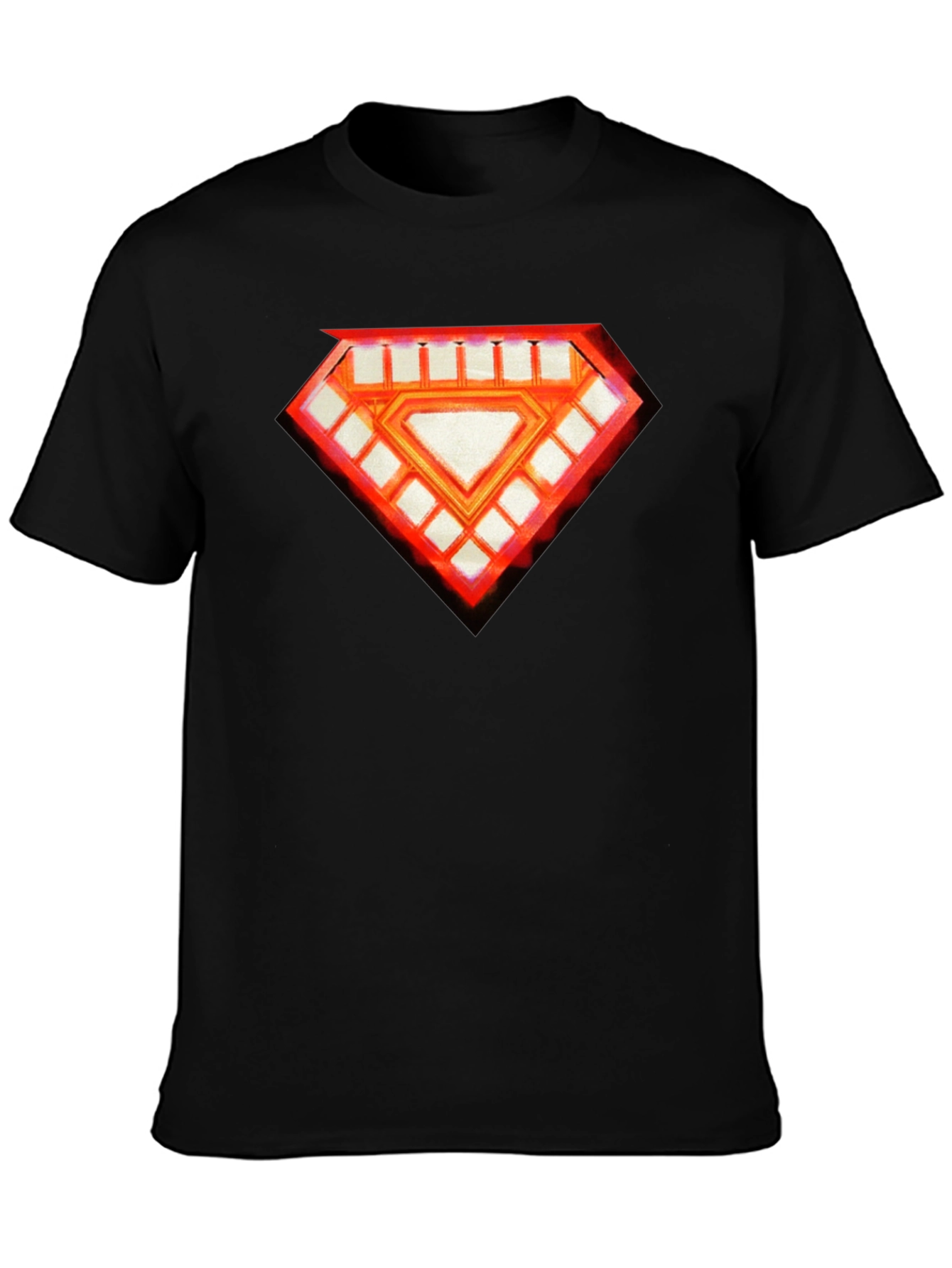 Mens Black T-Shirt - Diamond Graphic Tee