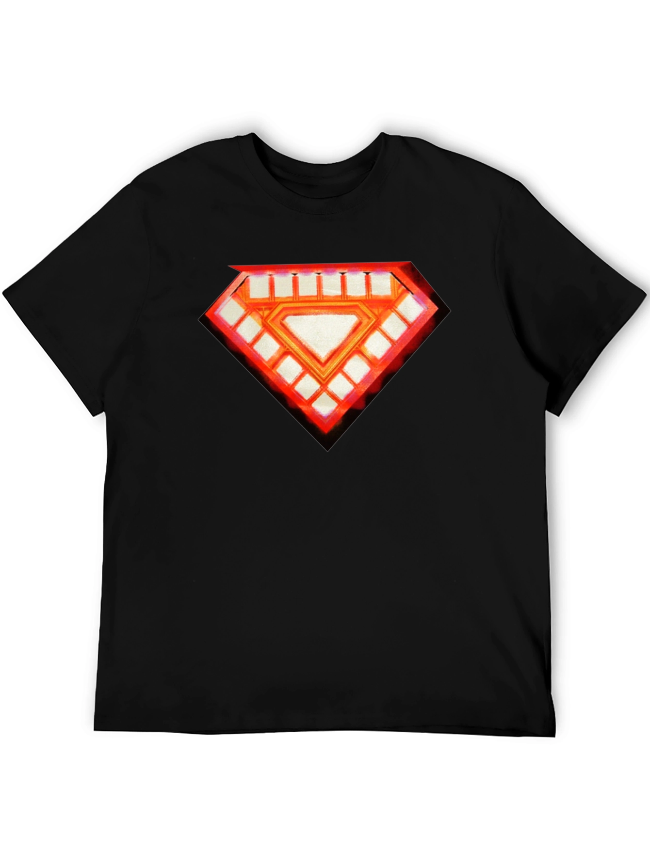 Mens Black T-Shirt - Diamond Graphic Tee