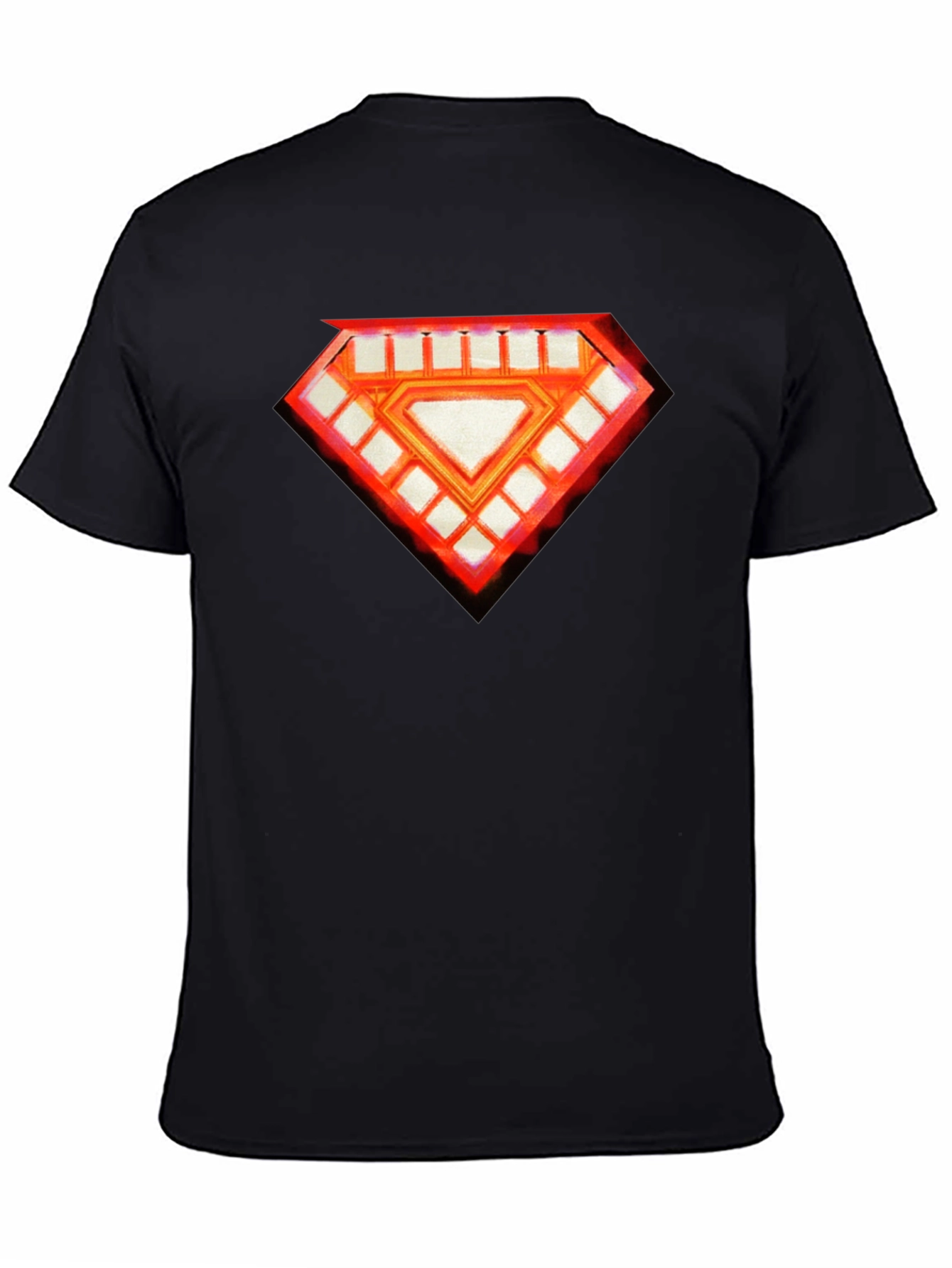 Mens Black T-Shirt - Diamond Graphic Tee