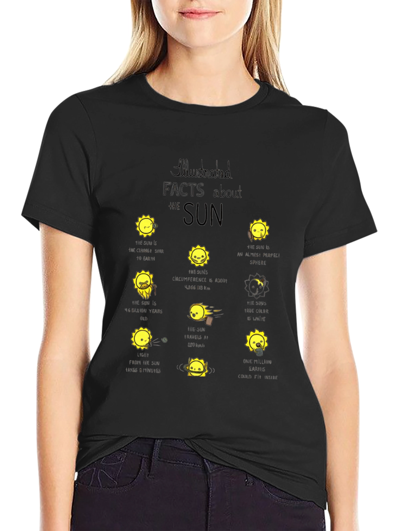 Sun Facts Graphic Tee - Black T-Shirt