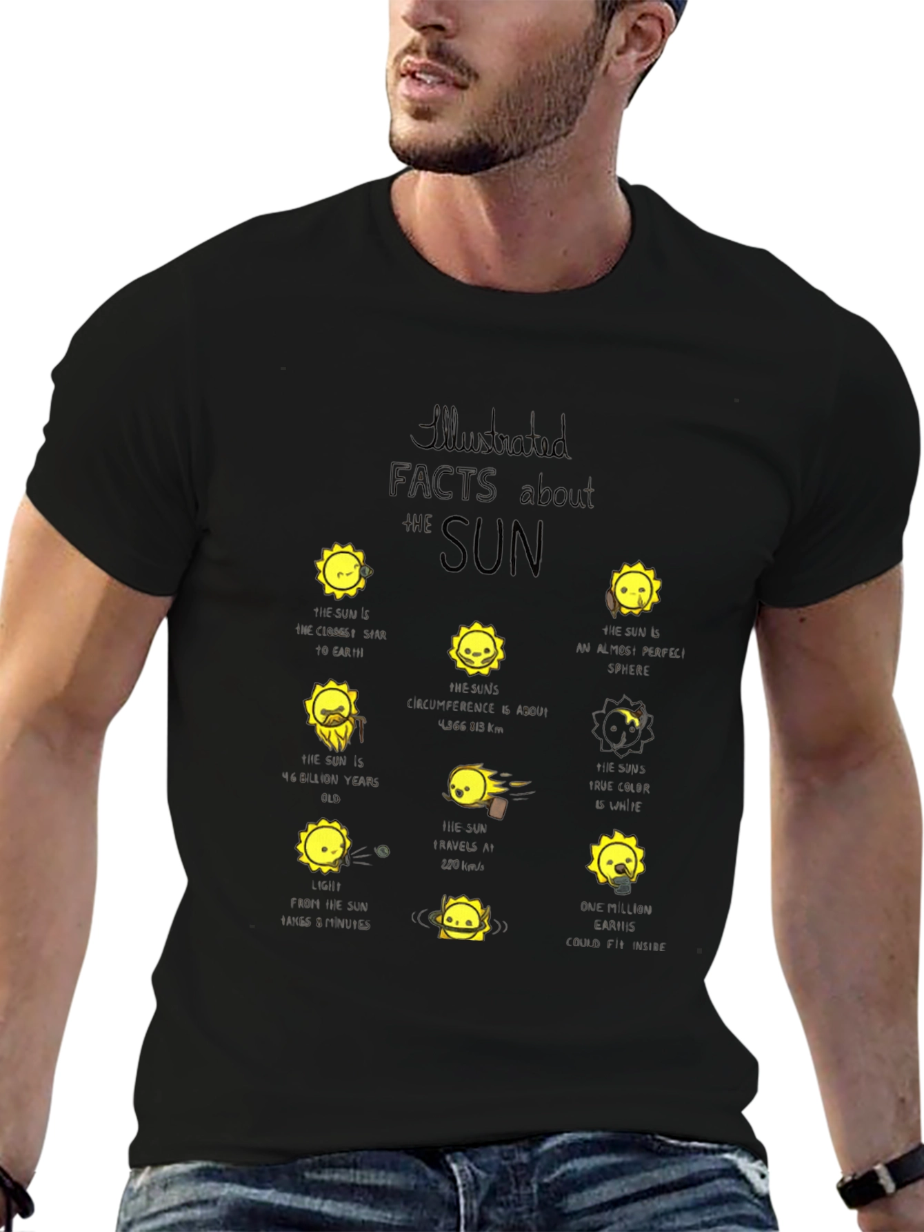 Sun Facts Graphic Tee - Black T-Shirt