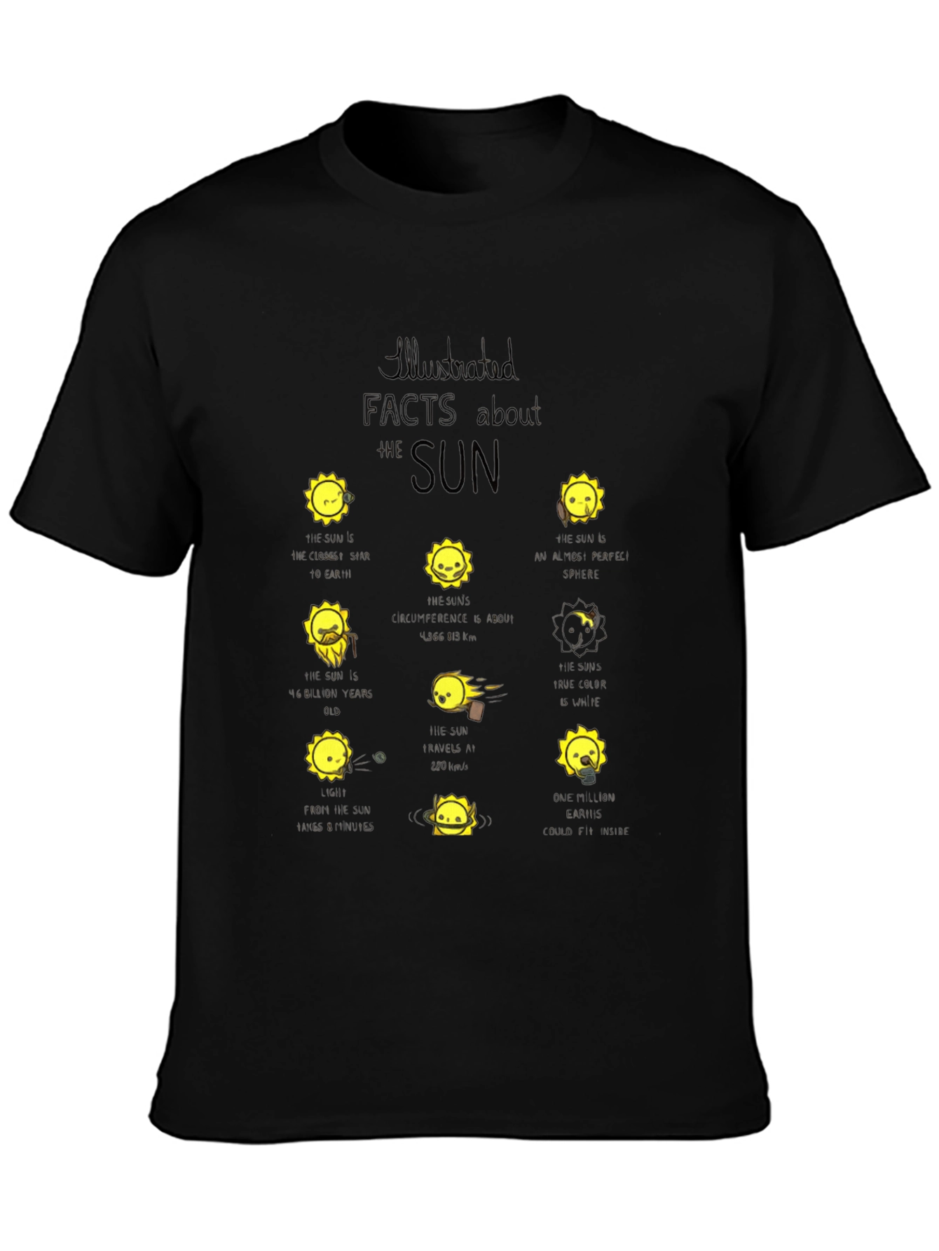 Sun Facts Graphic Tee - Black T-Shirt