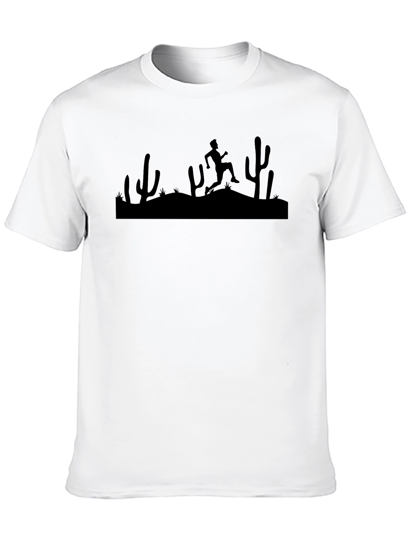 Desert Runner Graphic Tee - Black Cotton T-Shirt