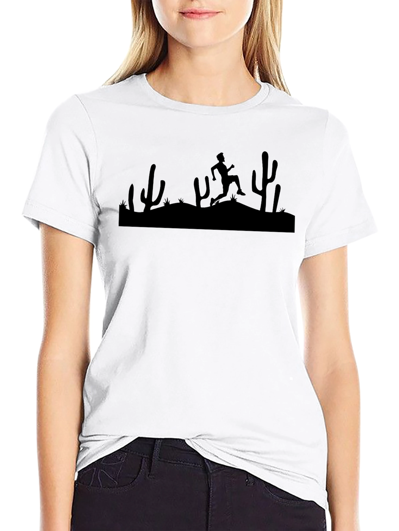 Desert Runner Graphic Tee - Black Cotton T-Shirt