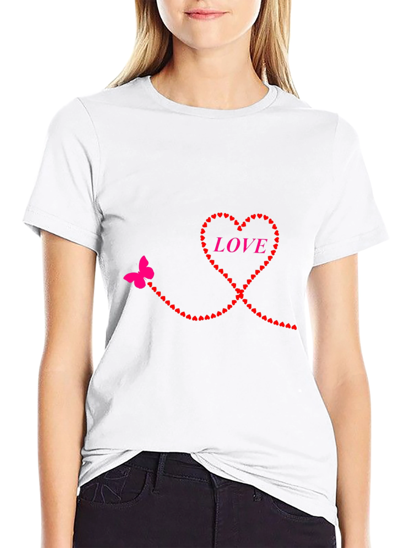 Heart & Butterfly Love Graphic T-Shirt
