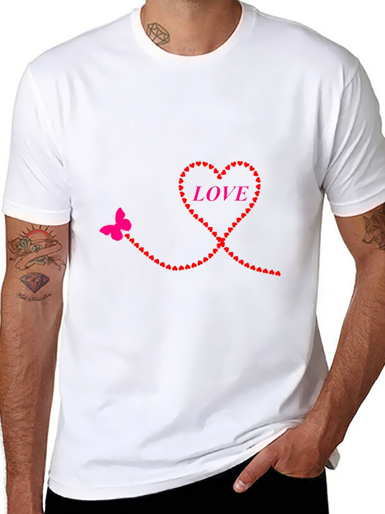 Heart & Butterfly Love Graphic T-Shirt