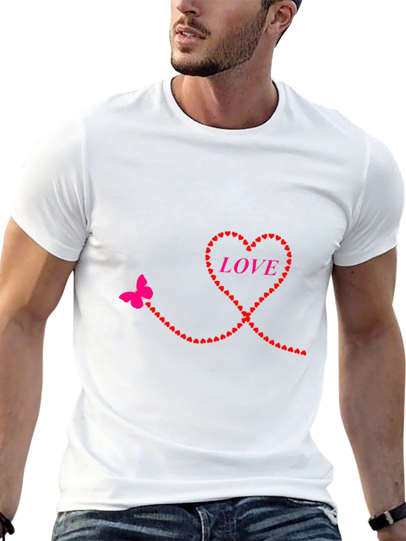Heart & Butterfly Love Graphic T-Shirt