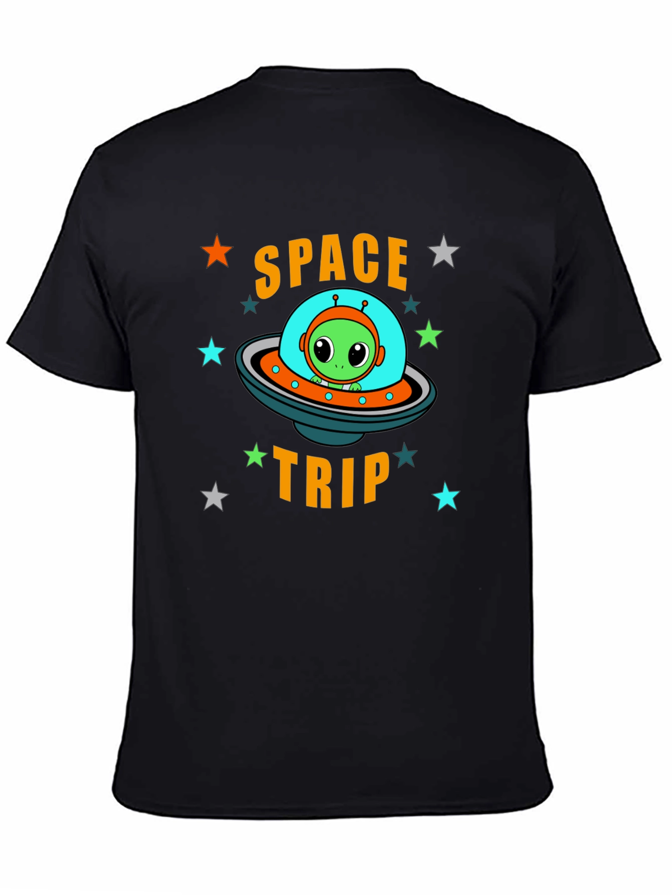 Space Trip Alien UFO Graphic T-Shirt