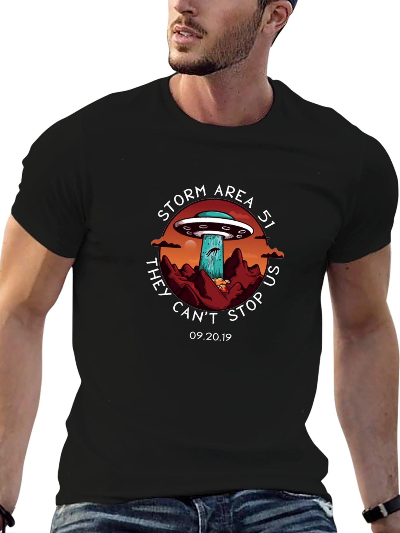Storm Area 51 T-Shirt UFO Alien Graphic Tee