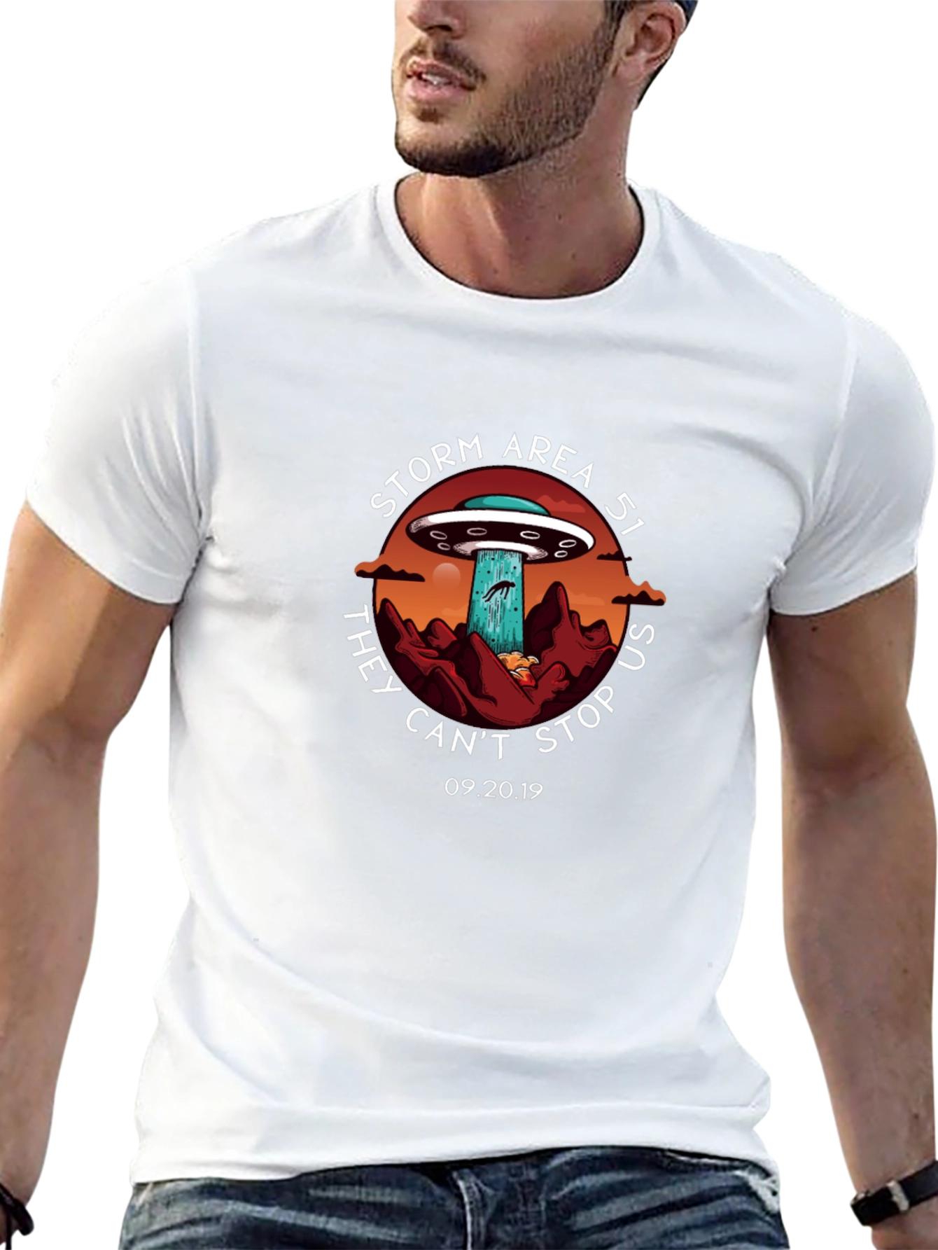 Storm Area 51 T-Shirt UFO Alien Graphic Tee