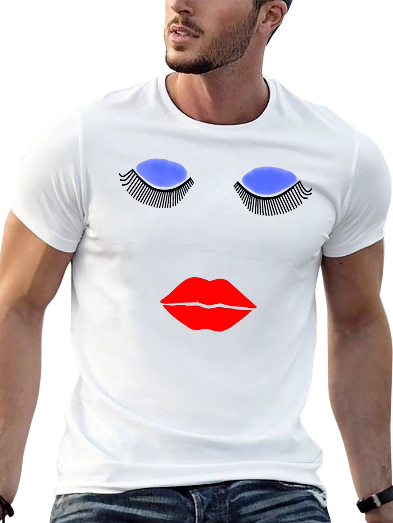Abstract Face Graphic T-Shirt