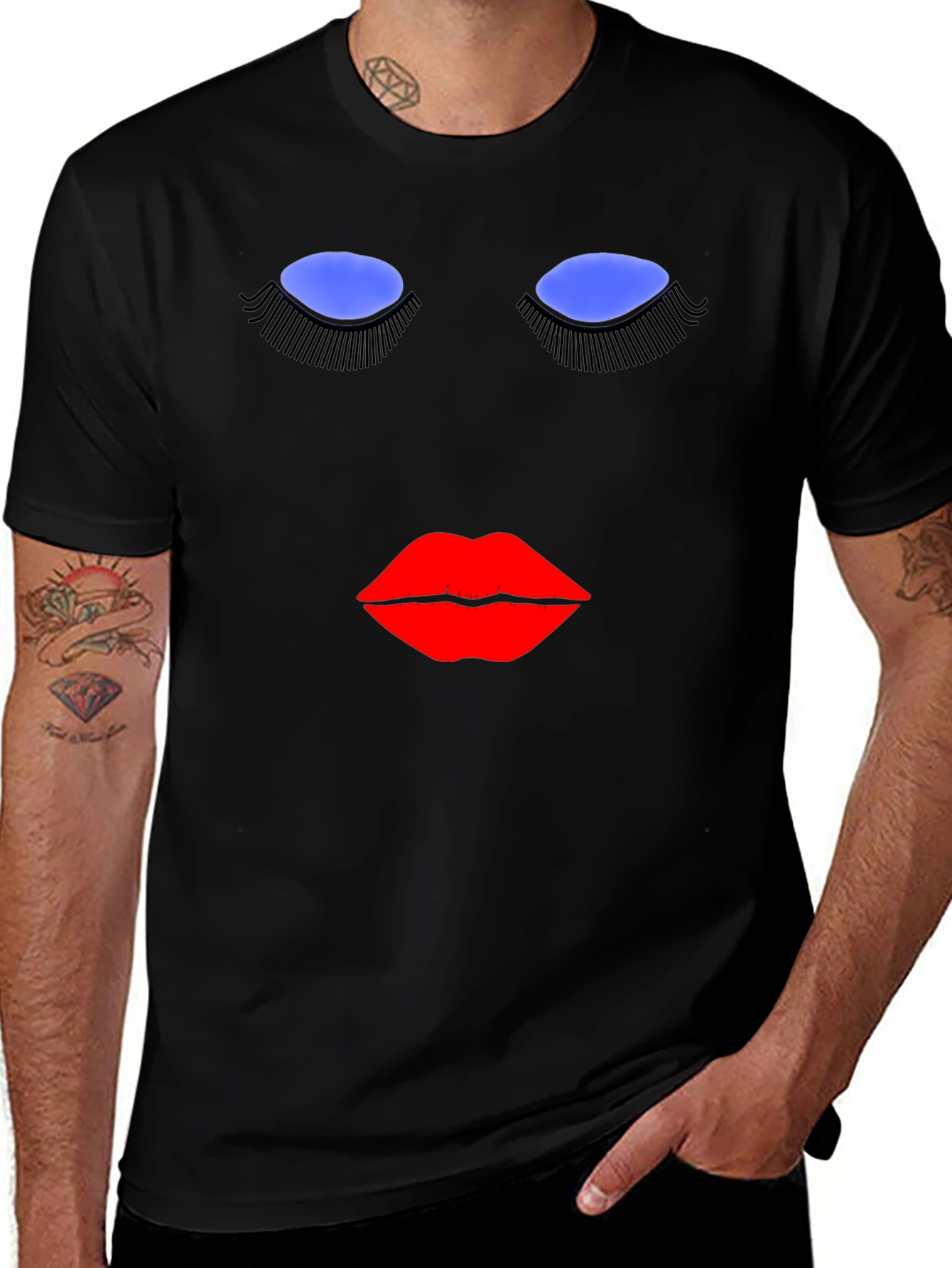 Abstract Face Graphic T-Shirt