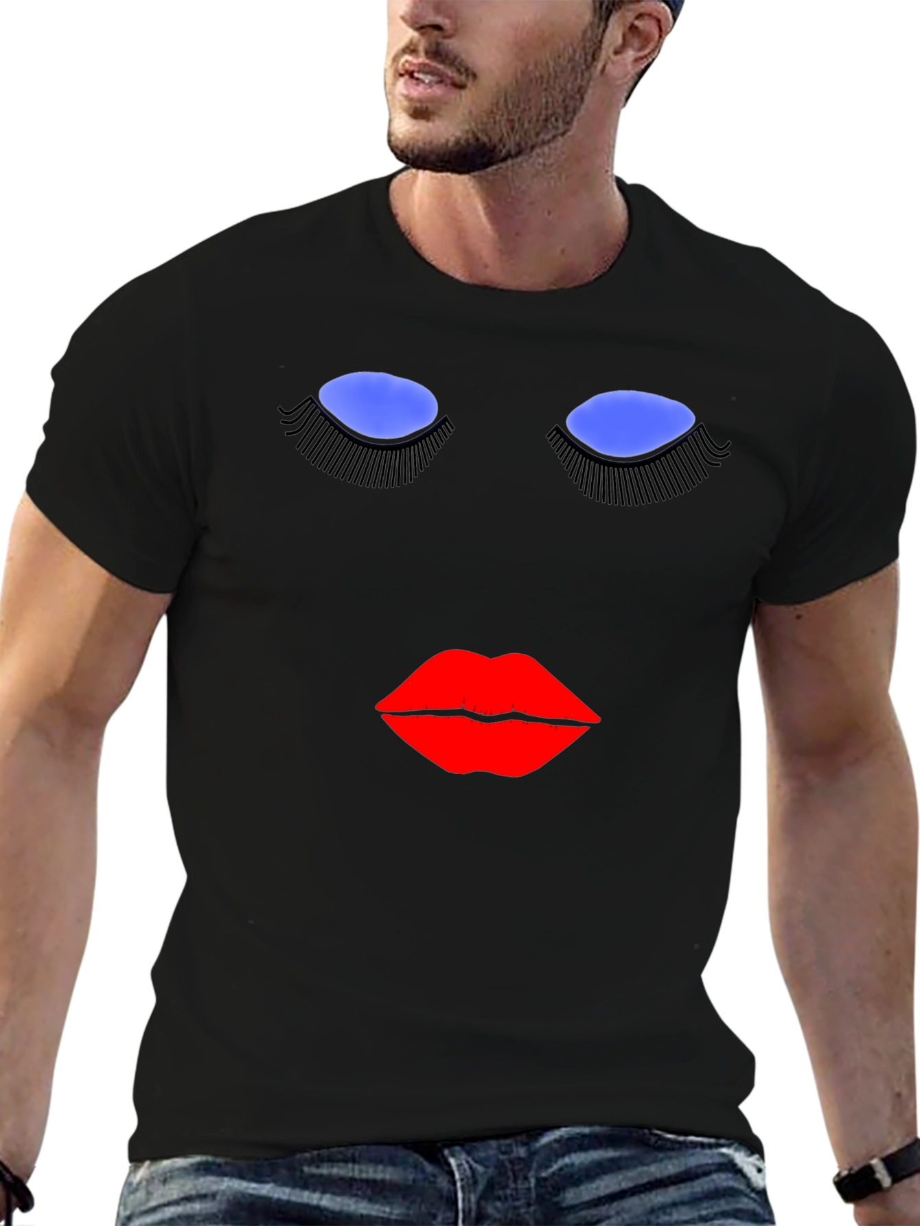 Abstract Face Graphic T-Shirt