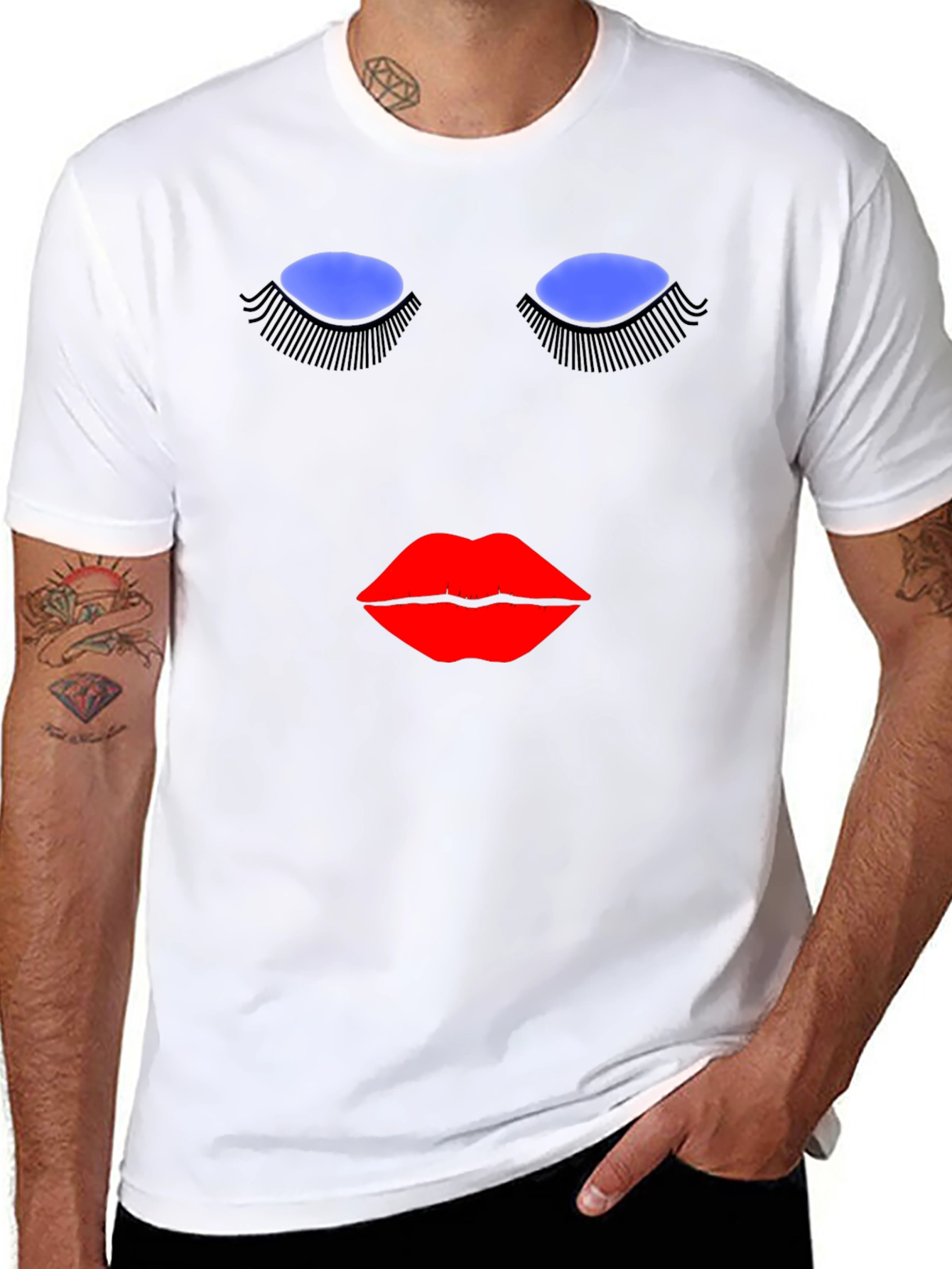 Abstract Face Graphic T-Shirt