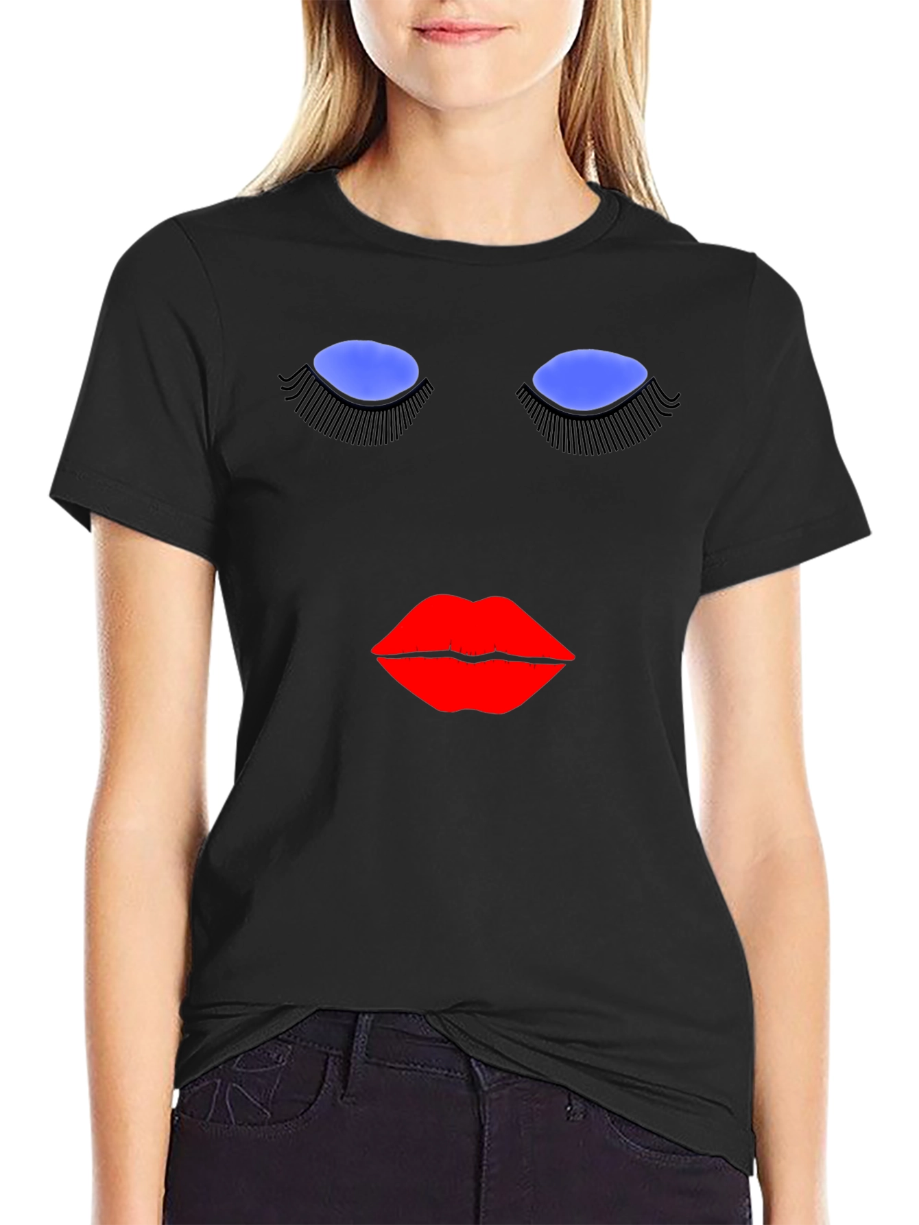 Abstract Face Graphic T-Shirt