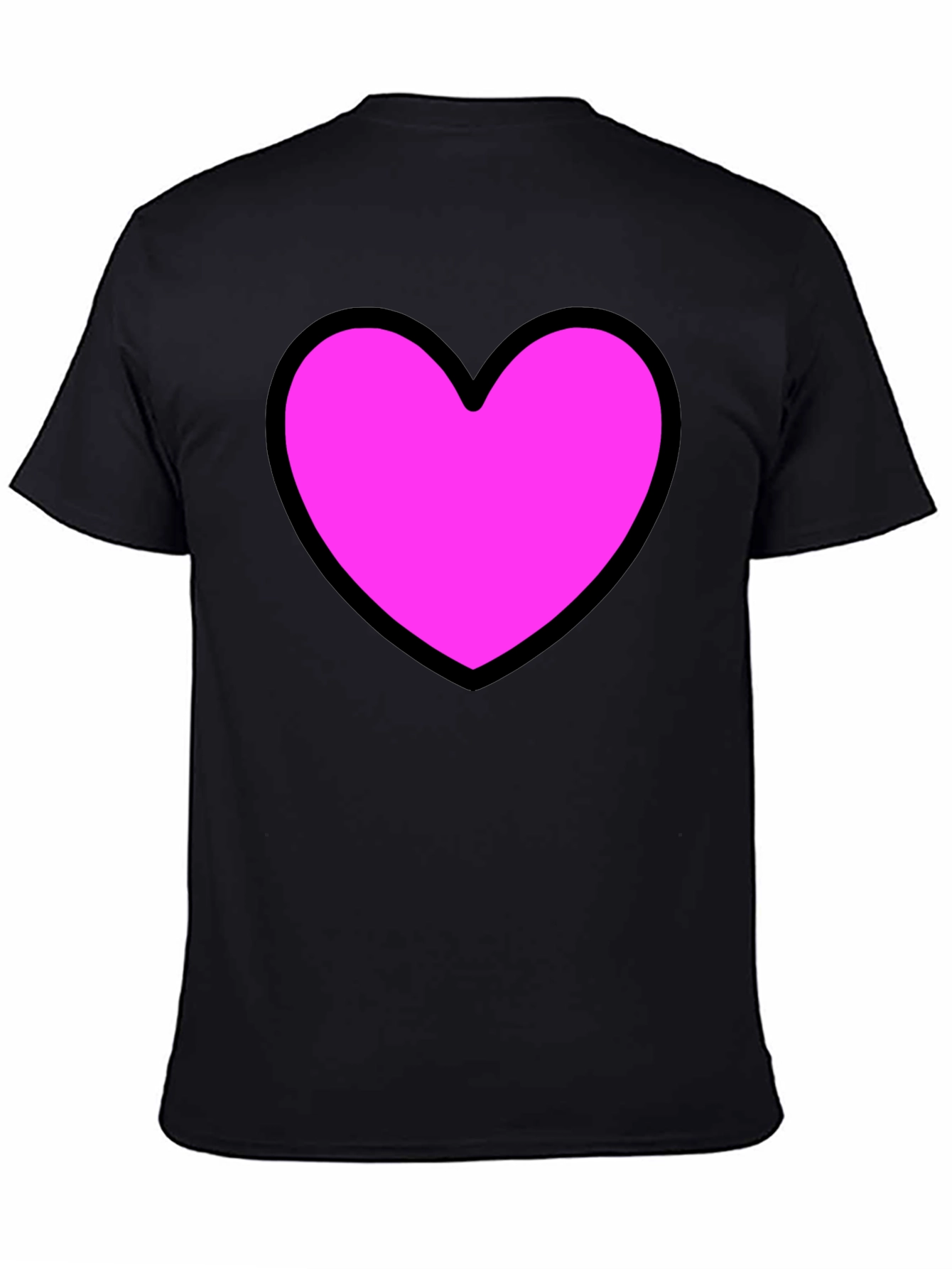 Heart Graphic Black T-Shirt - Stylish Casual Wear