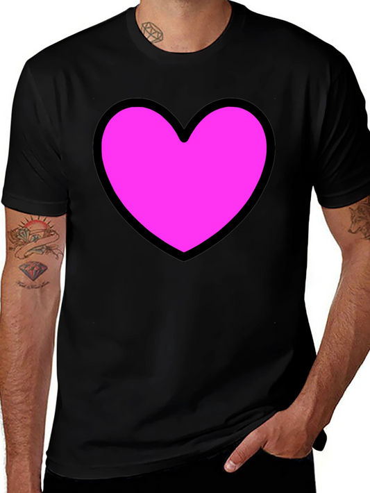 Heart Graphic Black T-Shirt - Stylish Casual Wear