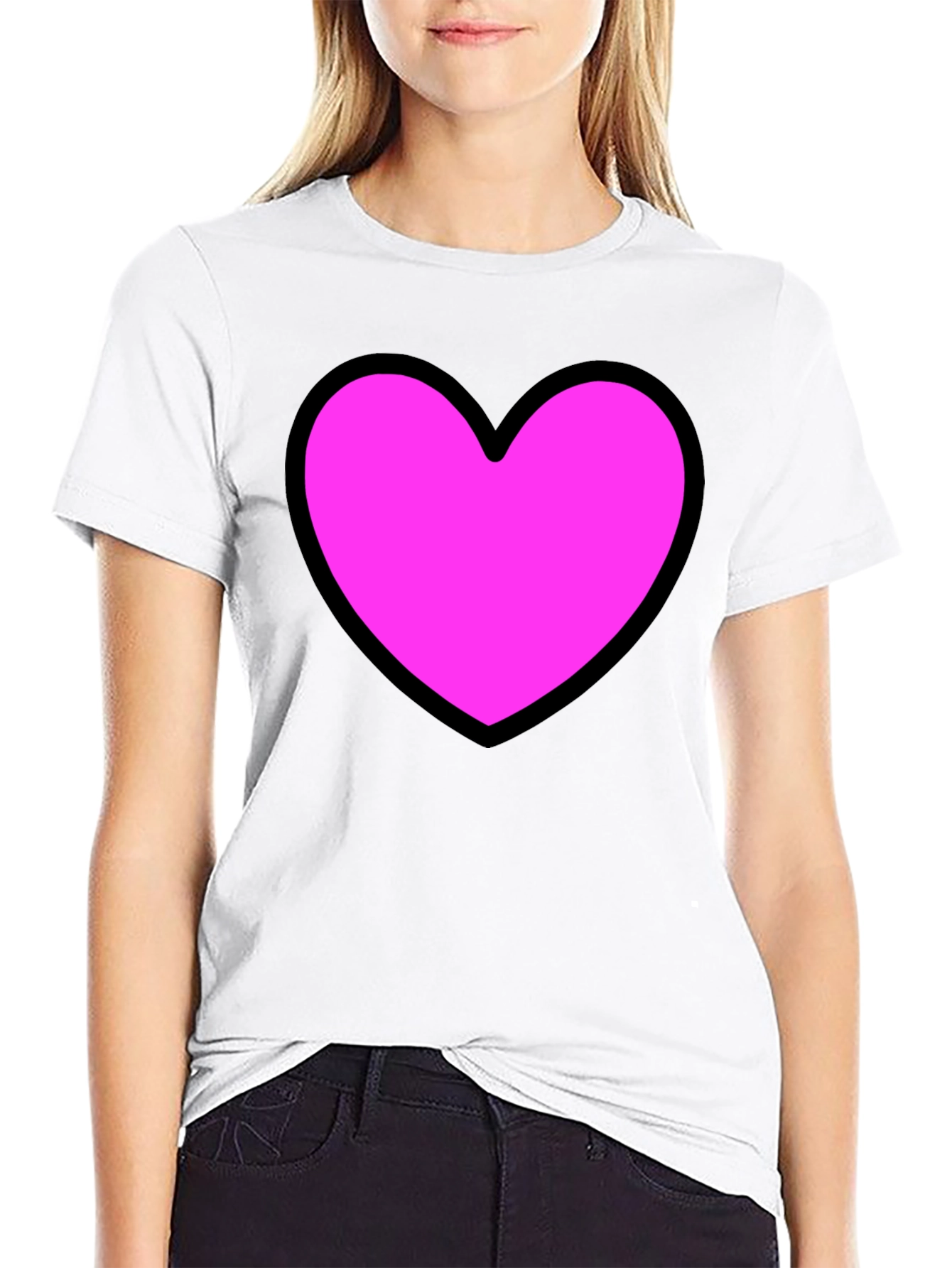 Heart Graphic Black T-Shirt - Stylish Casual Wear