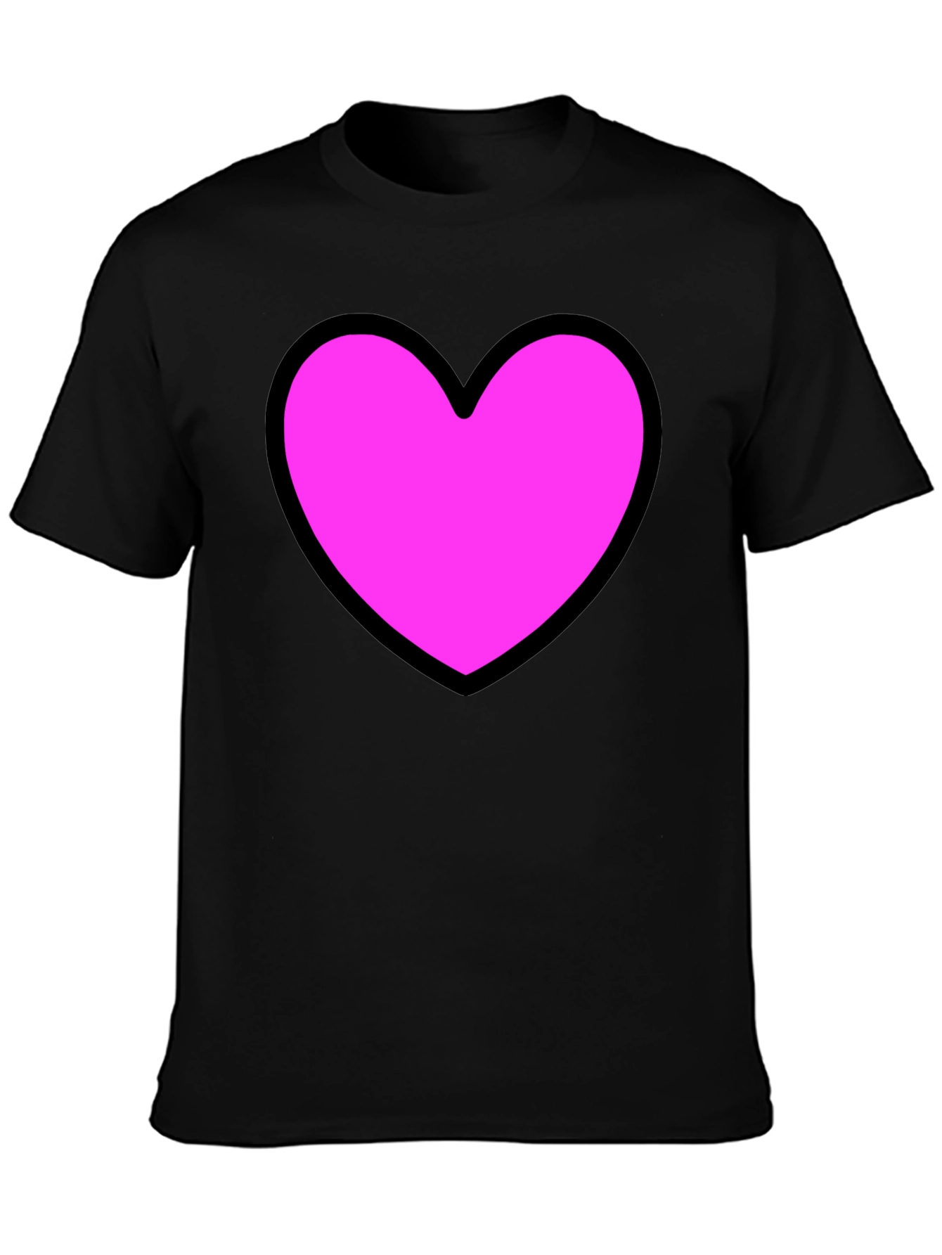 Heart Graphic Black T-Shirt - Stylish Casual Wear