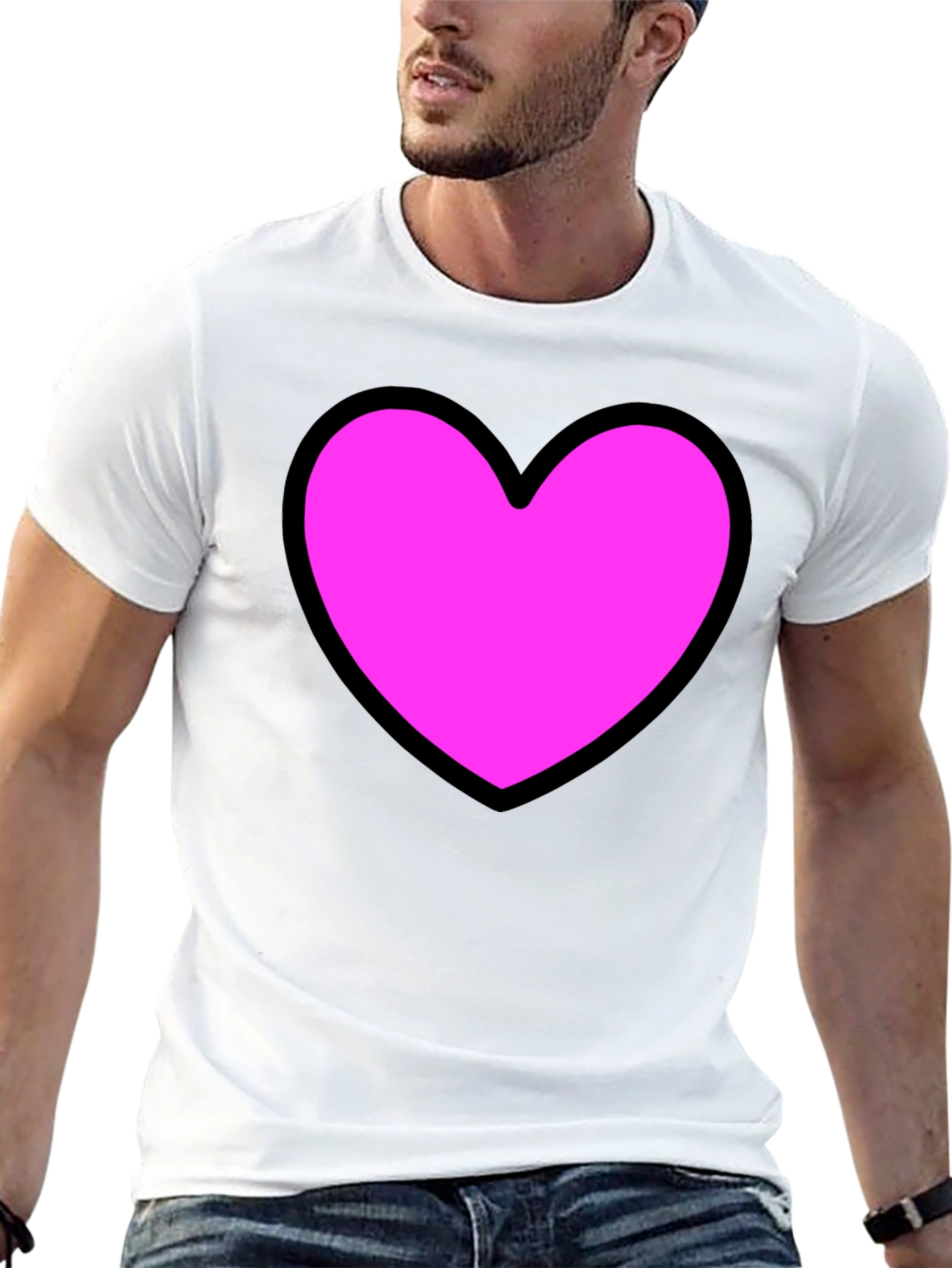 Heart Graphic Black T-Shirt - Stylish Casual Wear