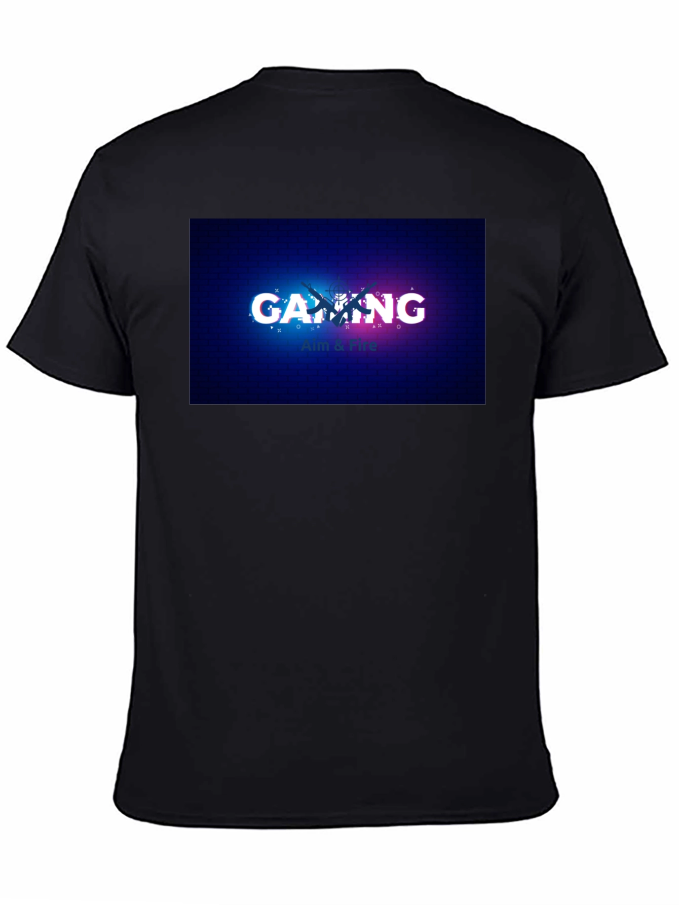 Gaming Aim & Fire Graphic T-Shirt - Black