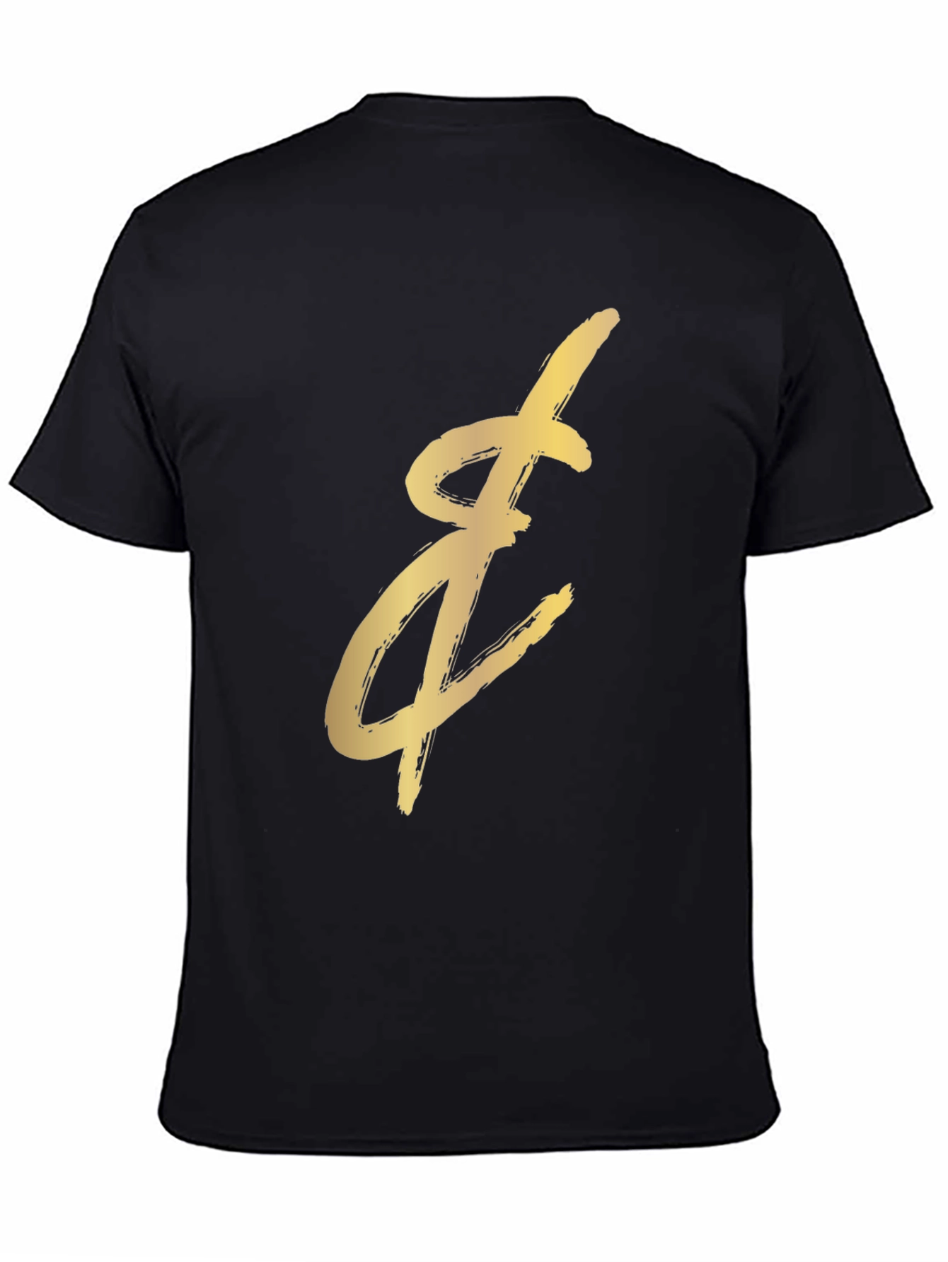 Gold Brushstroke Graphic Black T-Shirt