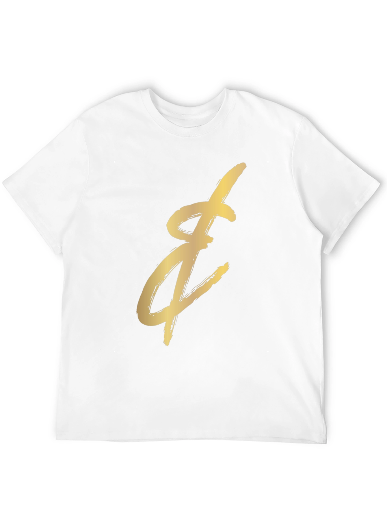 Gold Brushstroke Graphic Black T-Shirt
