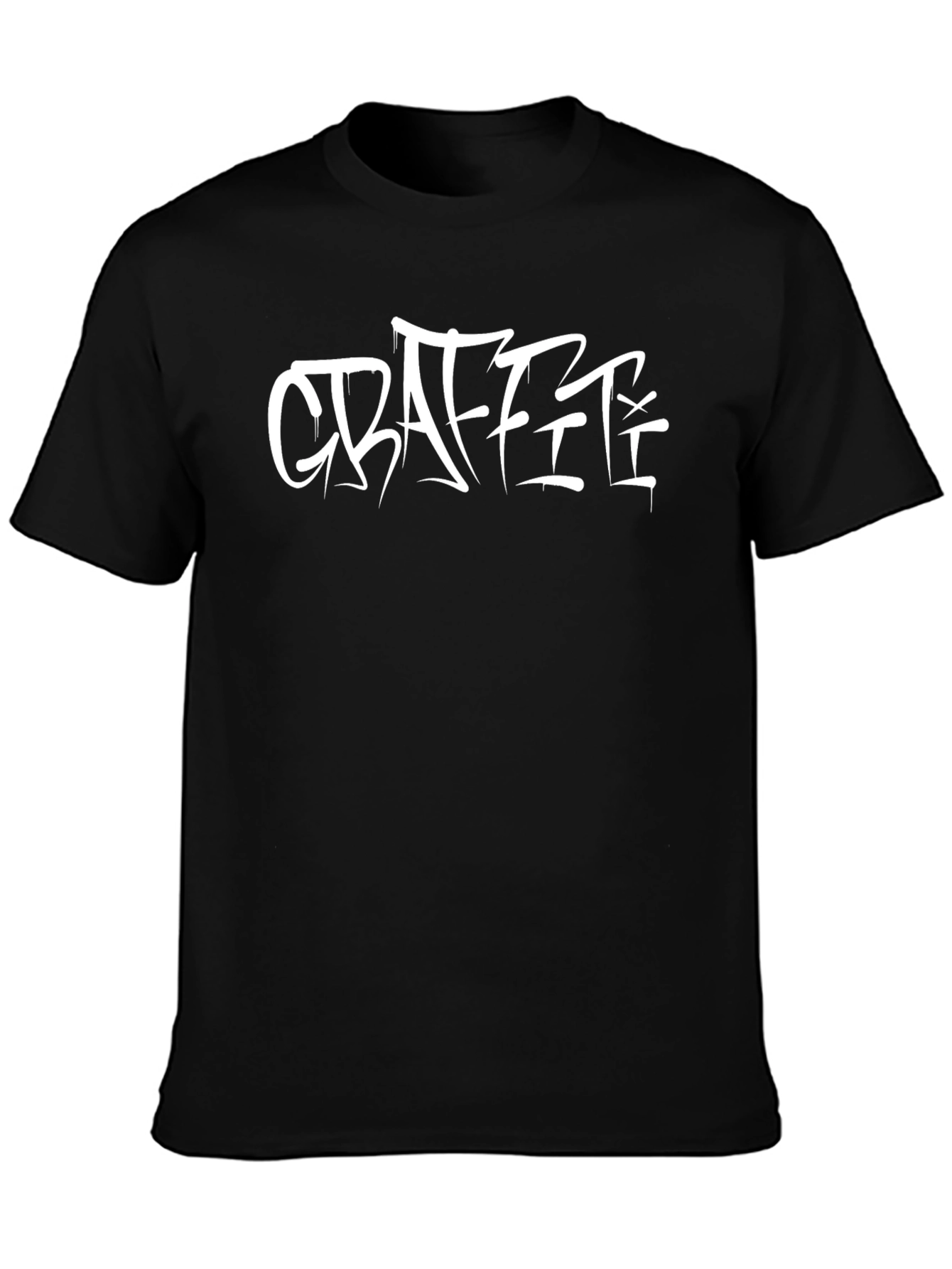 Graffiti Style Graphic T-Shirt - Black