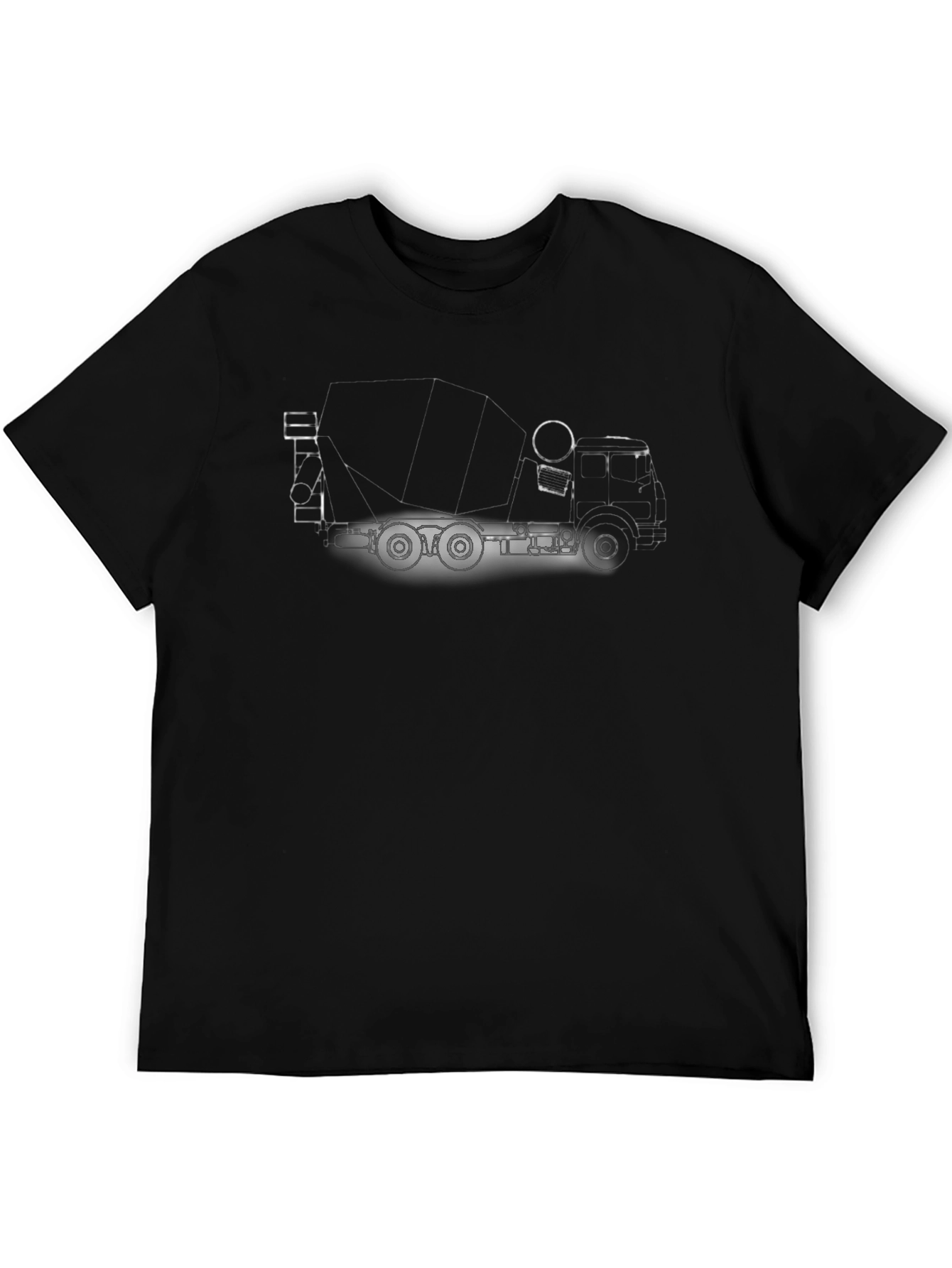 Black Cement Mixer Truck T-Shirt