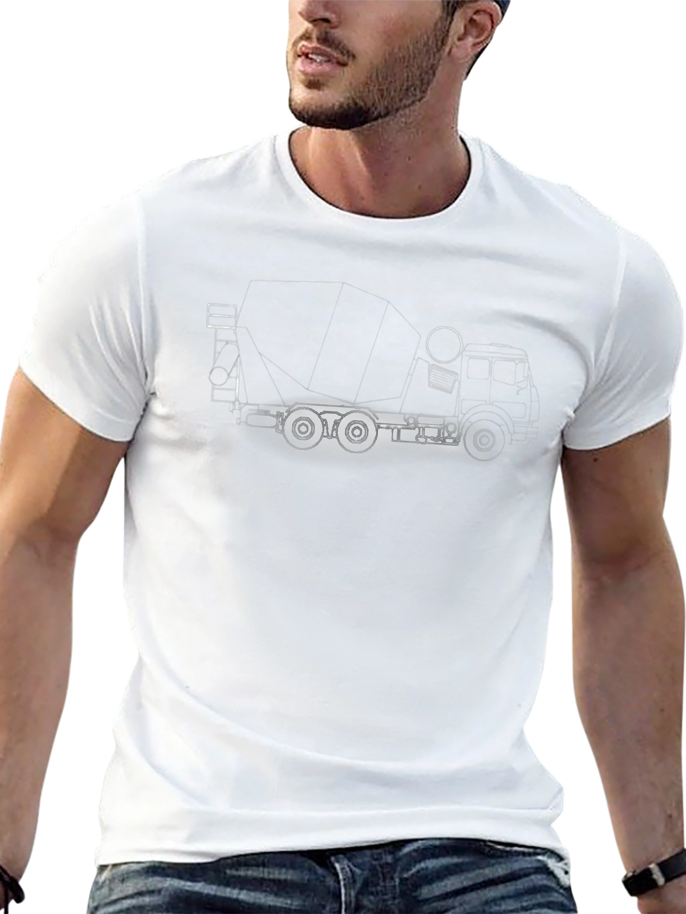 Black Cement Mixer Truck T-Shirt