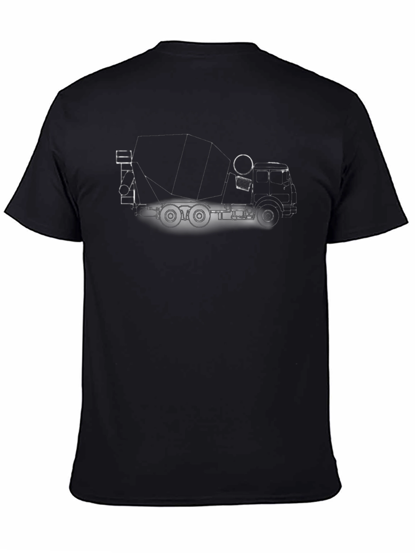Black Cement Mixer Truck T-Shirt