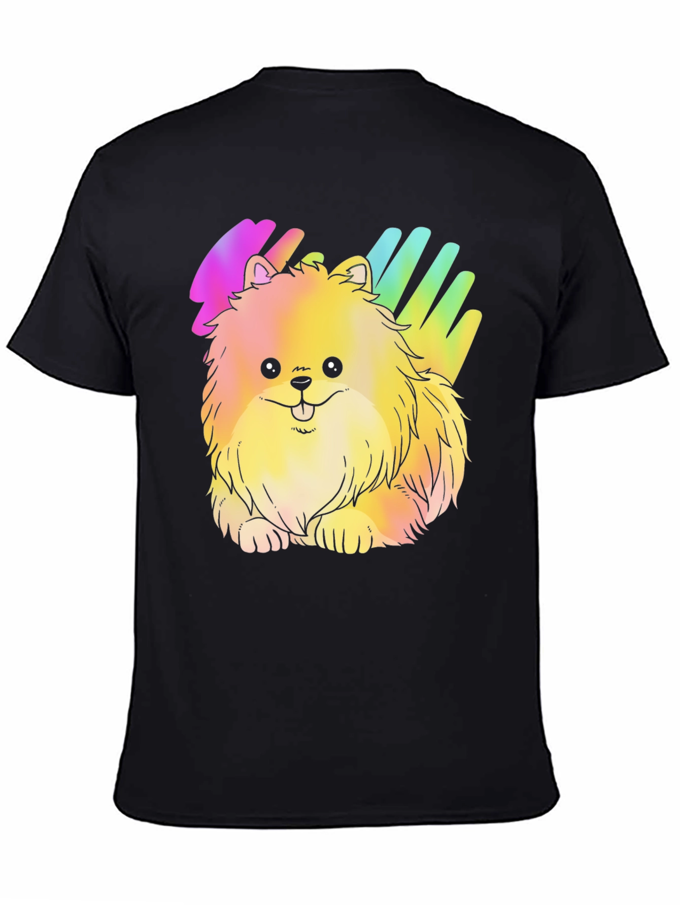 Cute Rainbow Pomeranian Dog Graphic T-Shirt