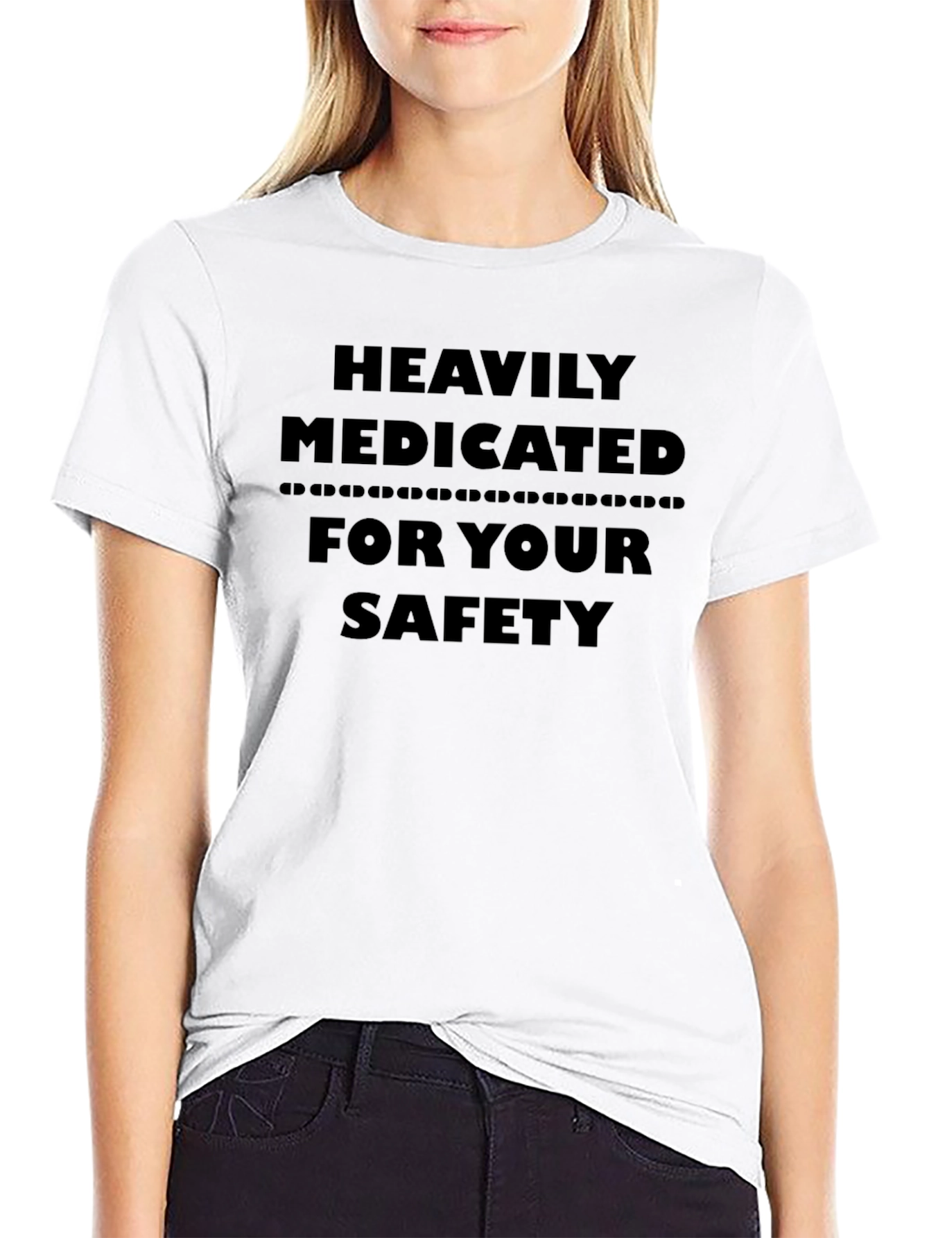 Heavily Medicated Safety Tee - Black Graphic T-Shirt