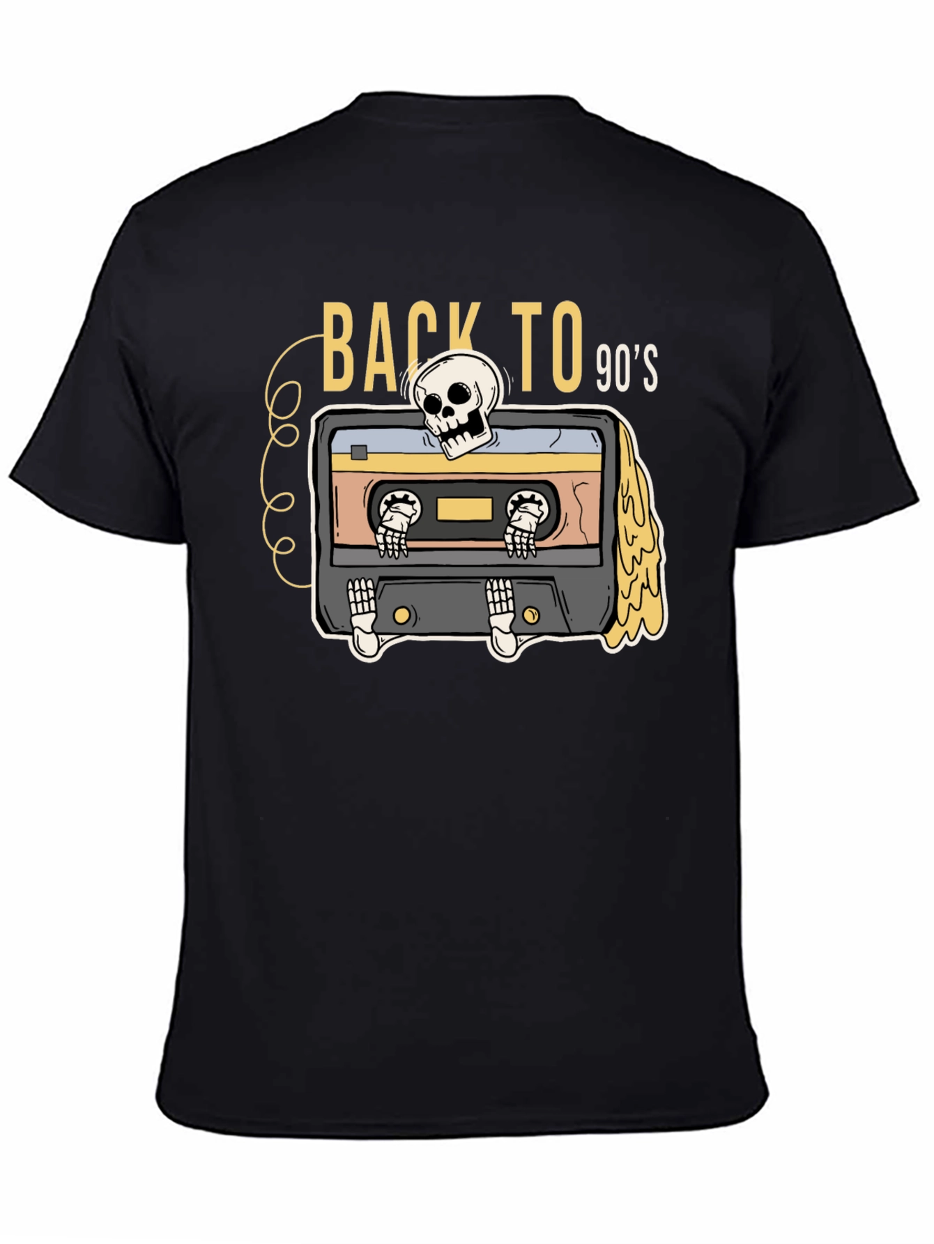 Back to the 90s Retro Cassette Skeleton T-Shirt