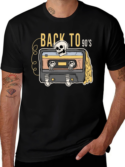 Back to the 90s Retro Cassette Skeleton T-Shirt