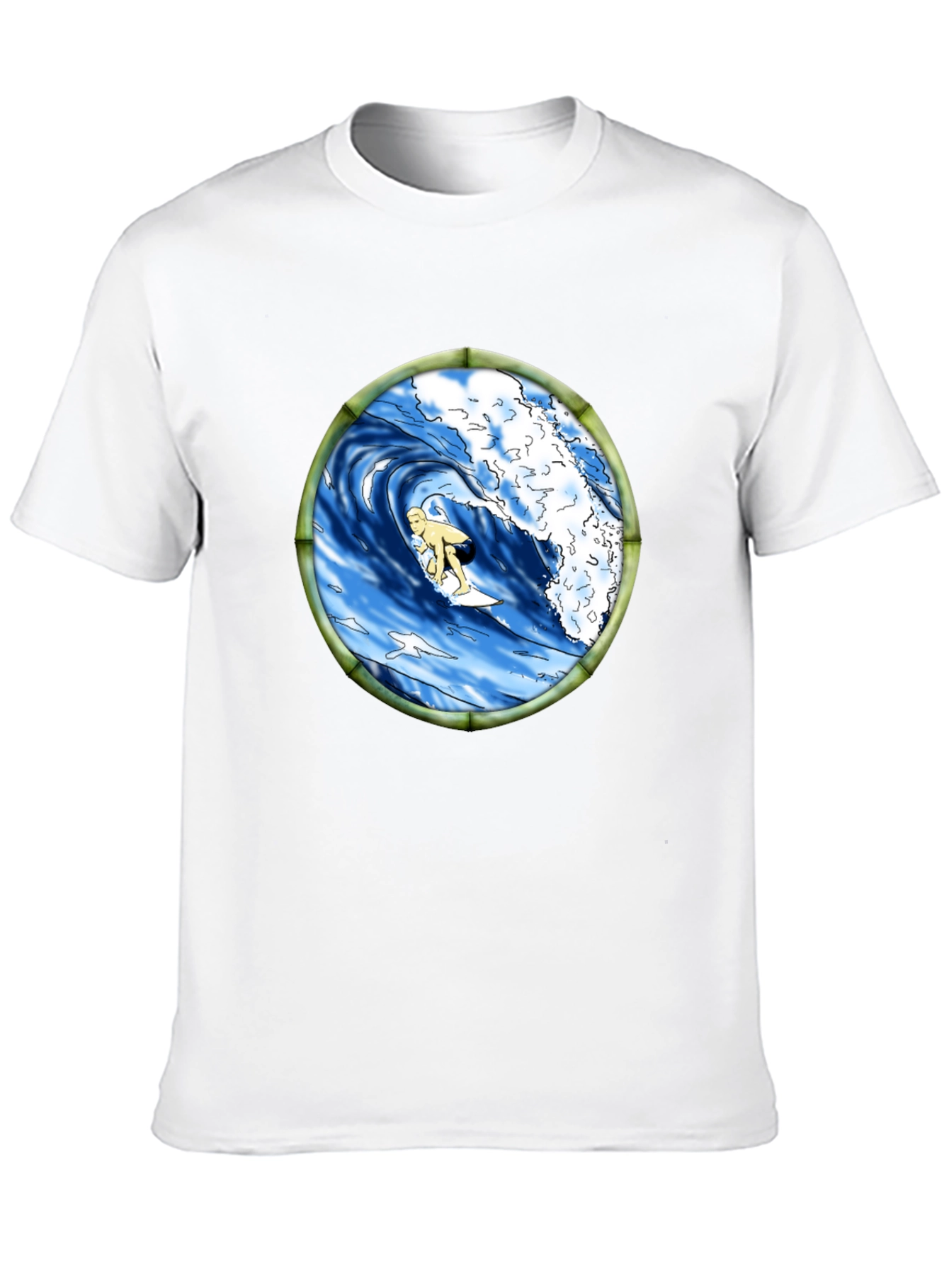 Surfing Wave Graphic Black T-Shirt