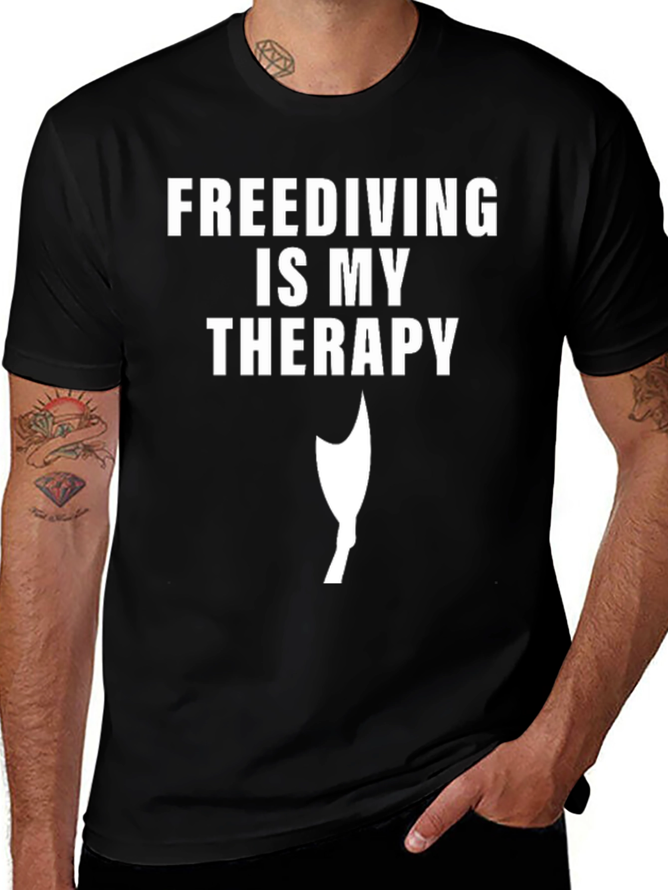 Freediving Therapy T-Shirt - Black Cotton Tee