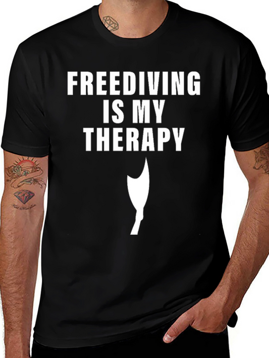 Freediving Therapy T-Shirt - Black Cotton Tee