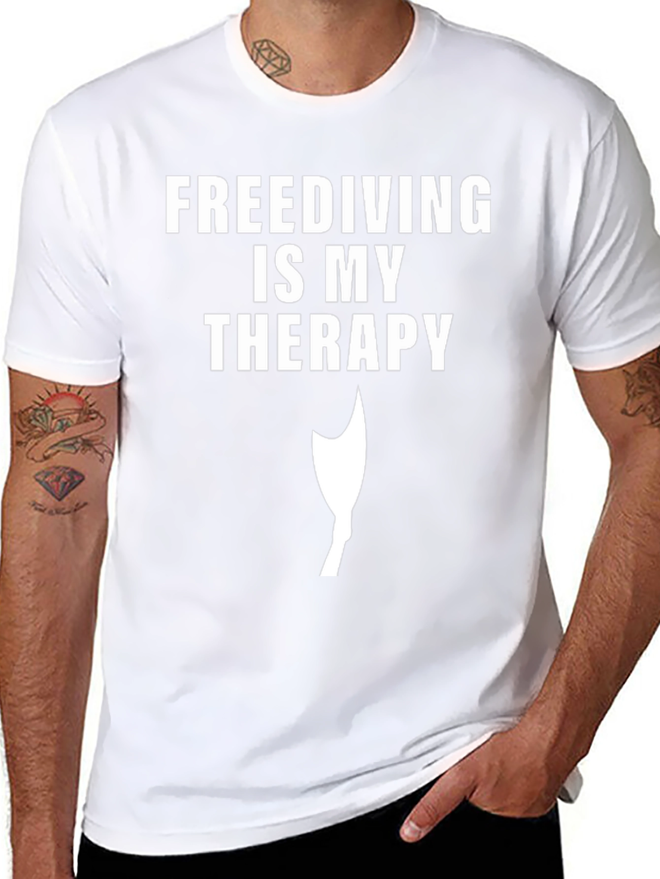 Freediving Therapy T-Shirt - Black Cotton Tee