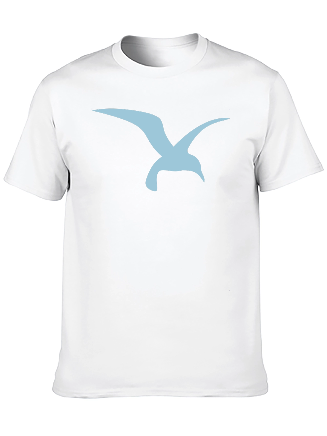 Mens Black T-Shirt with Blue Seagull Graphic