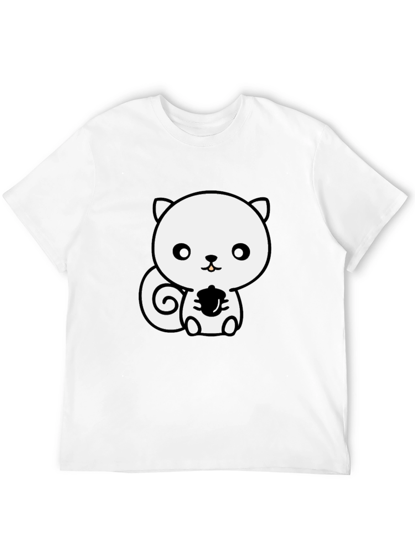 Cute Cartoon Squirrel T-Shirt - Black