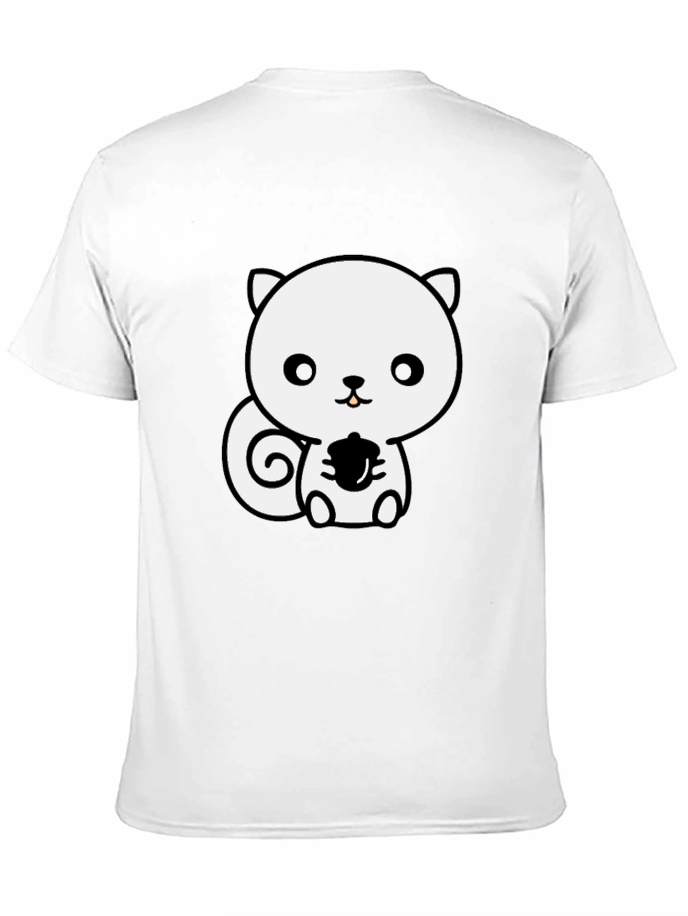 Cute Cartoon Squirrel T-Shirt - Black