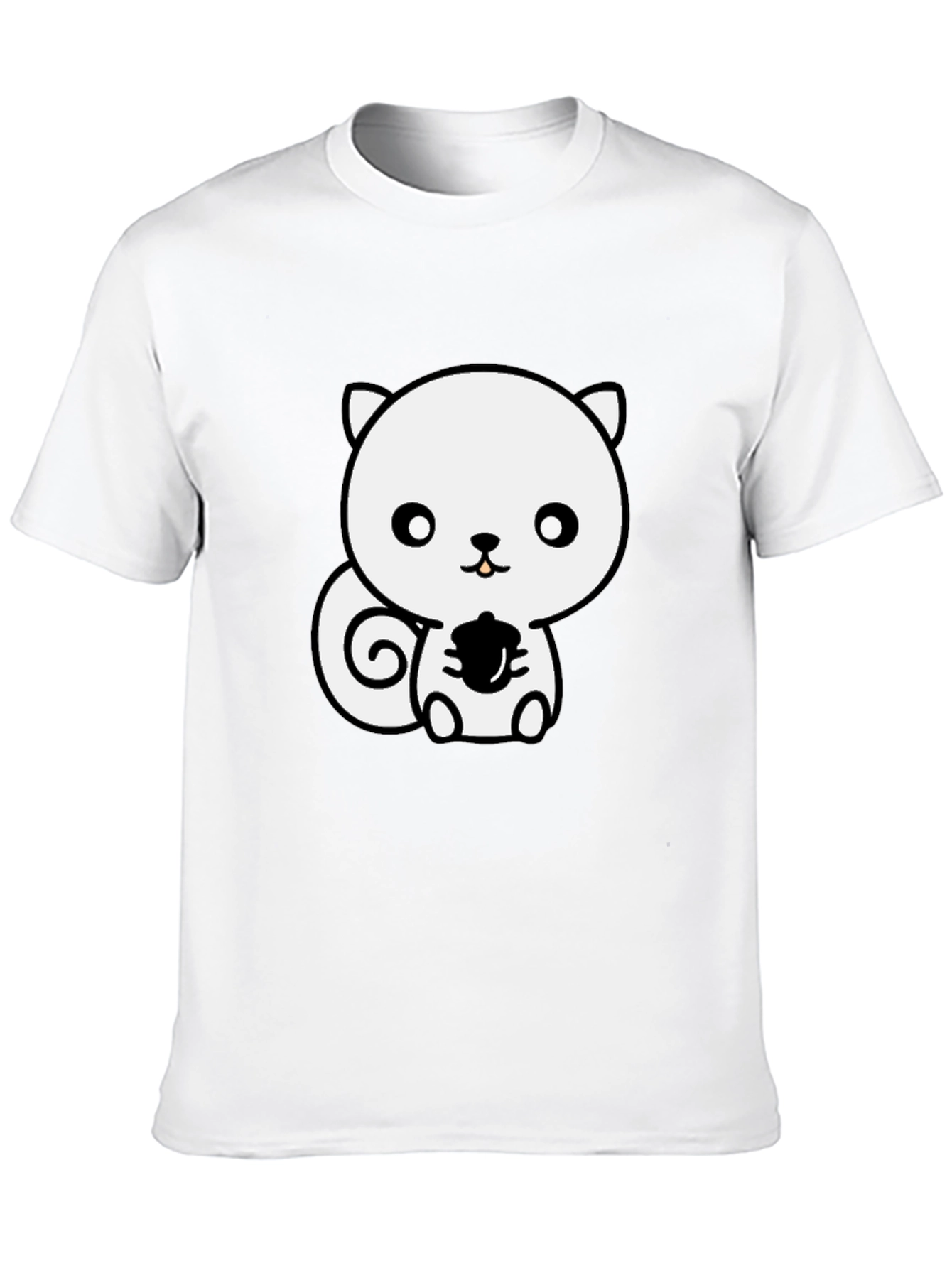 Cute Cartoon Squirrel T-Shirt - Black