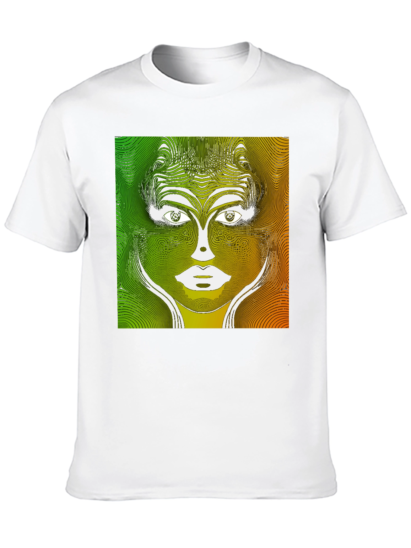 Abstract Face Graphic Print Black T-Shirt