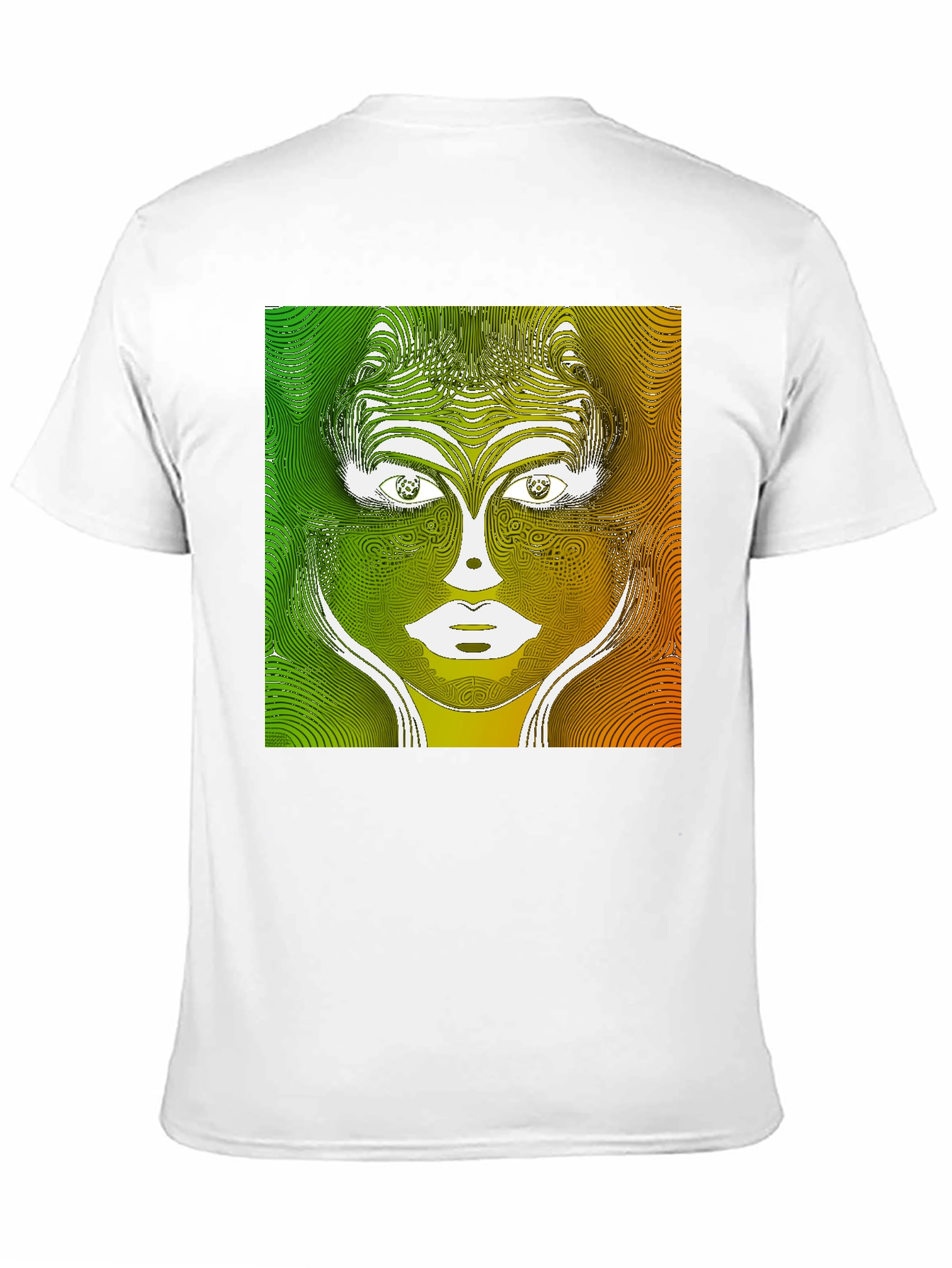 Abstract Face Graphic Print Black T-Shirt