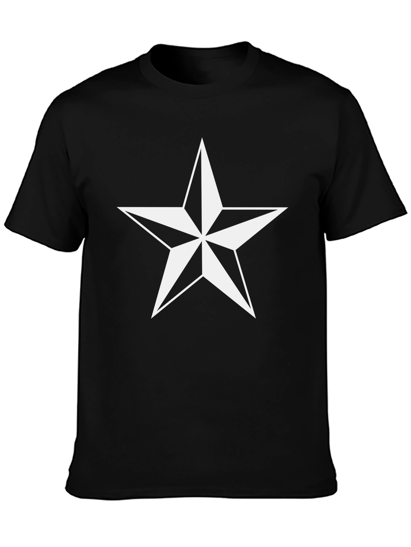 Classic Black Star Graphic Tee - Mens Casual Style