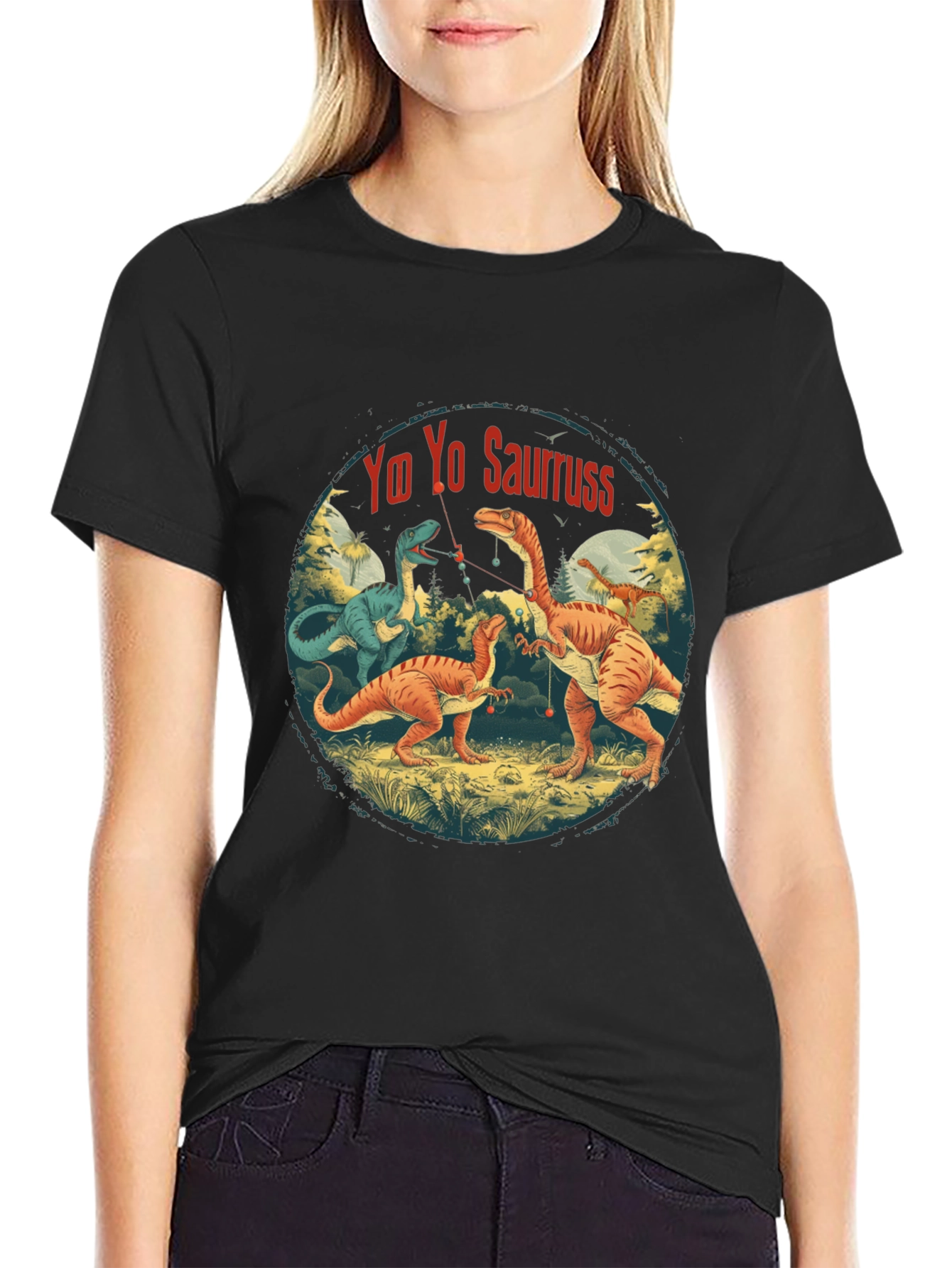 Yo Yo Sauruss T-Shirt - Dinosaur Fishing Fun!