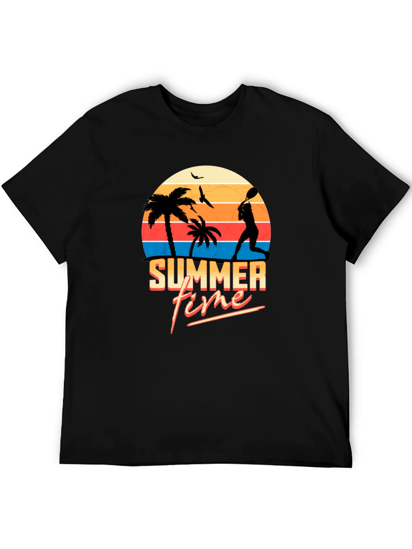 Summer Time Black T-Shirt - Beach Vibes