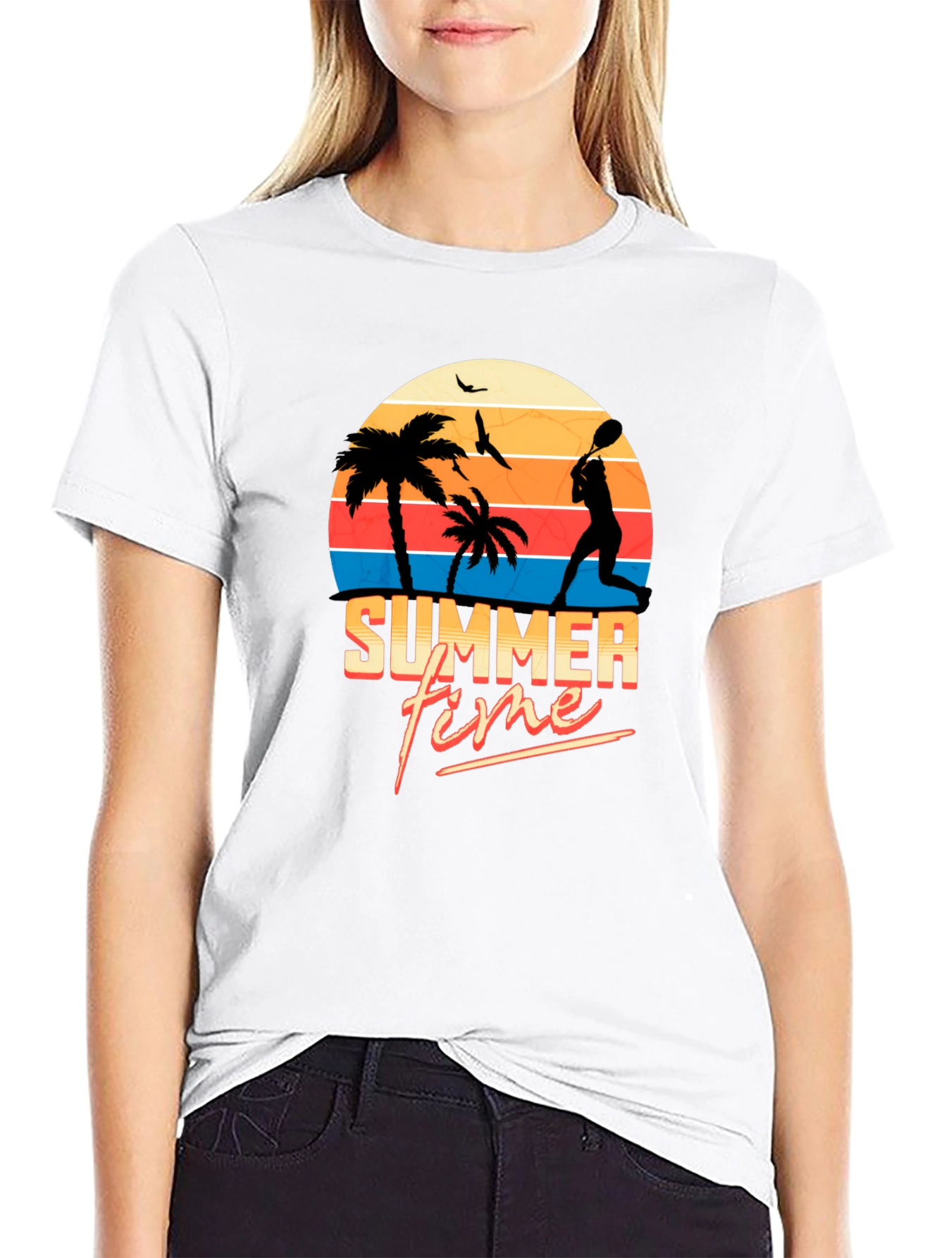 Summer Time Black T-Shirt - Beach Vibes