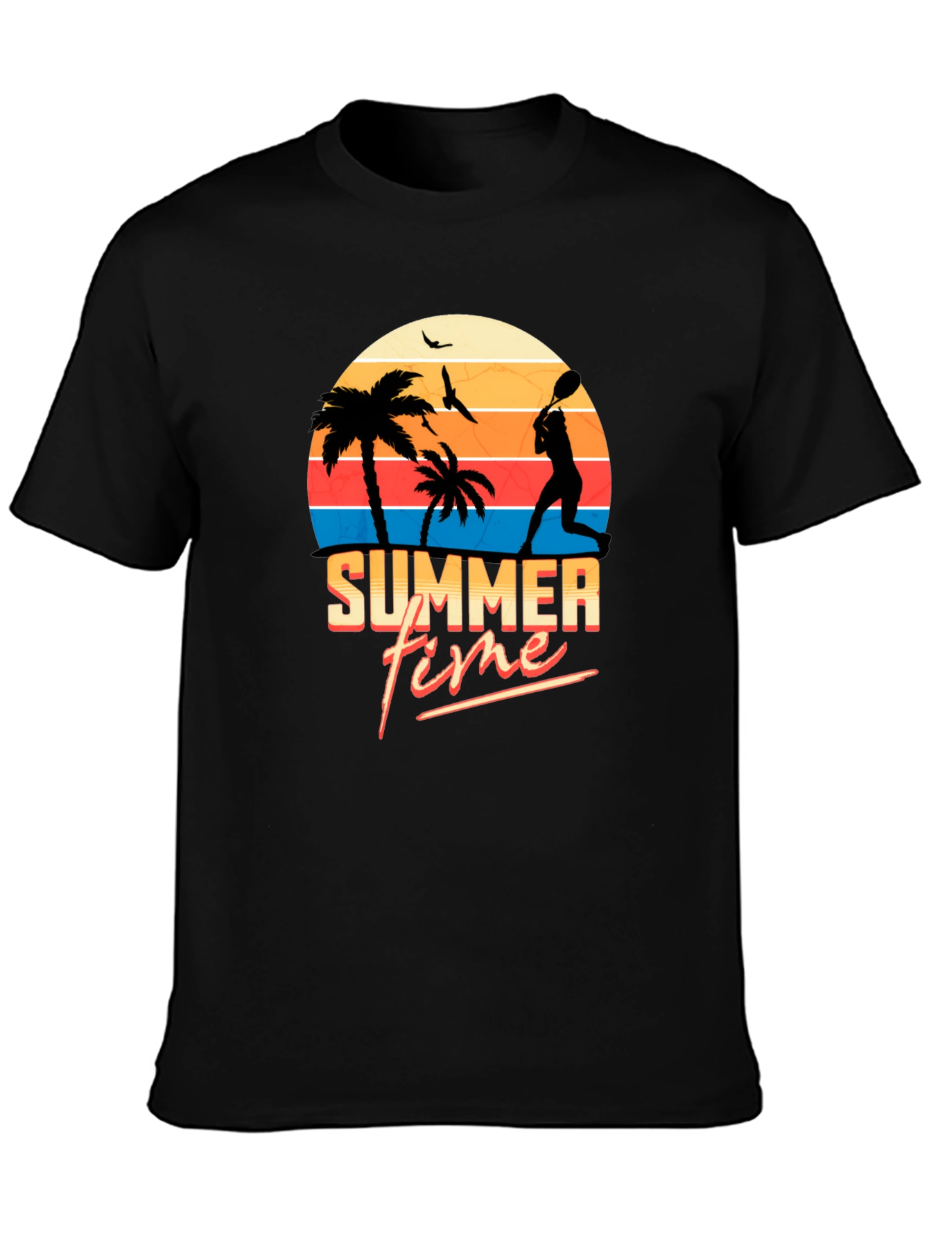 Summer Time Black T-Shirt - Beach Vibes